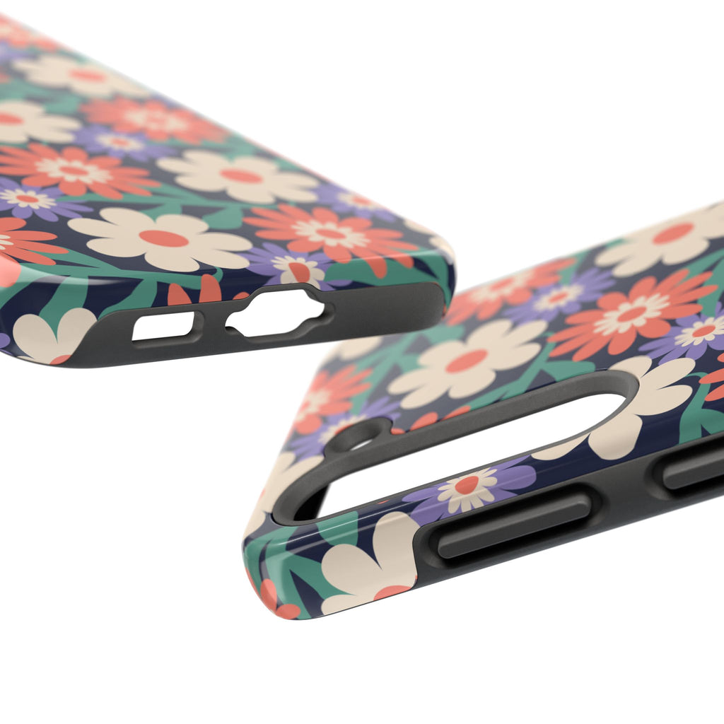 Floral Tough Phone Case — Retro Daisies Protective Phone Cover