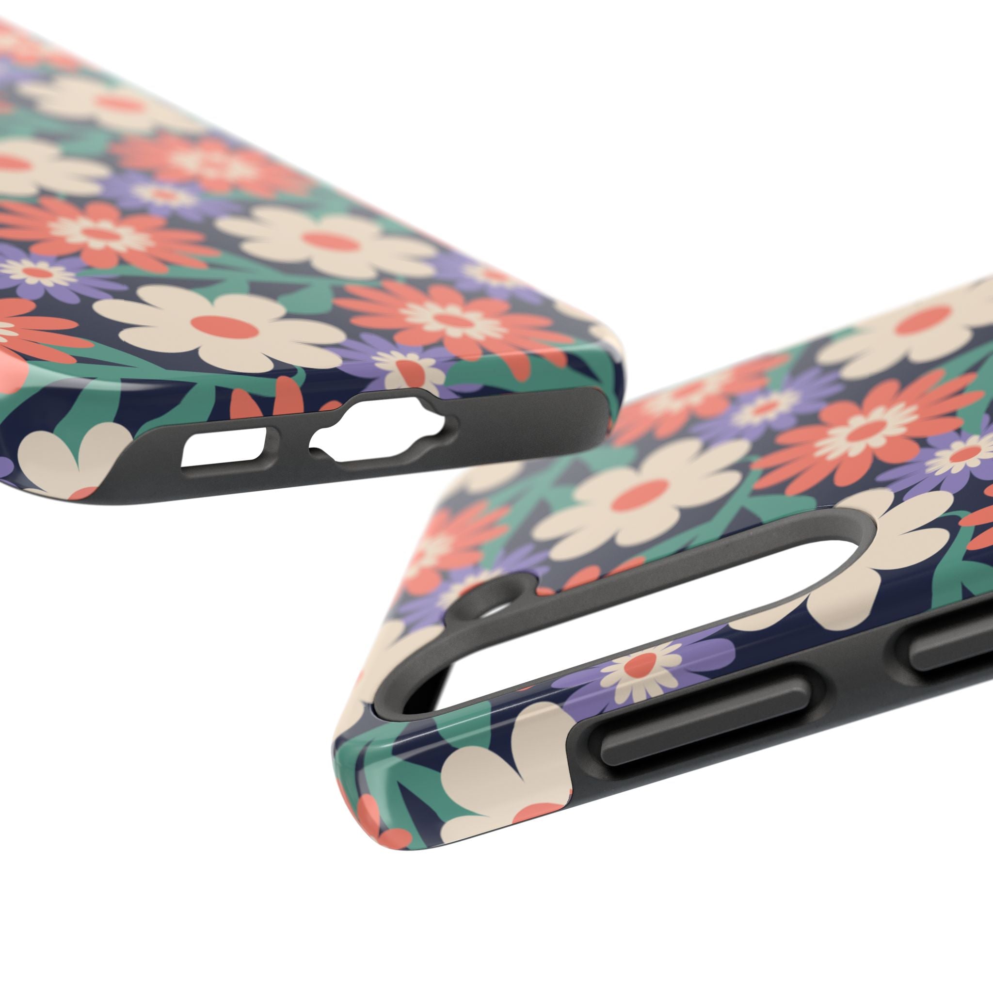 Floral Tough Phone Case — Retro Daisies Protective Phone Cover
