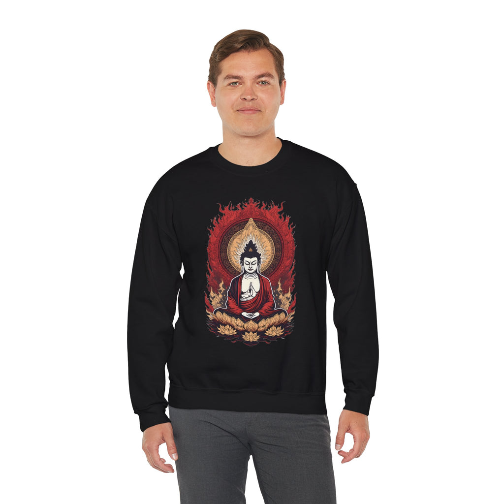 Buddha Lotus Flame Crewneck Sweatshirt