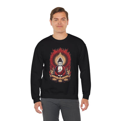 Buddha Lotus Flame Crewneck Sweatshirt