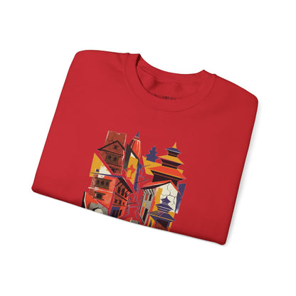Crewneck Sweatshirt — Abstract Cityscape Graphic (Colorful Architectural Illustration)