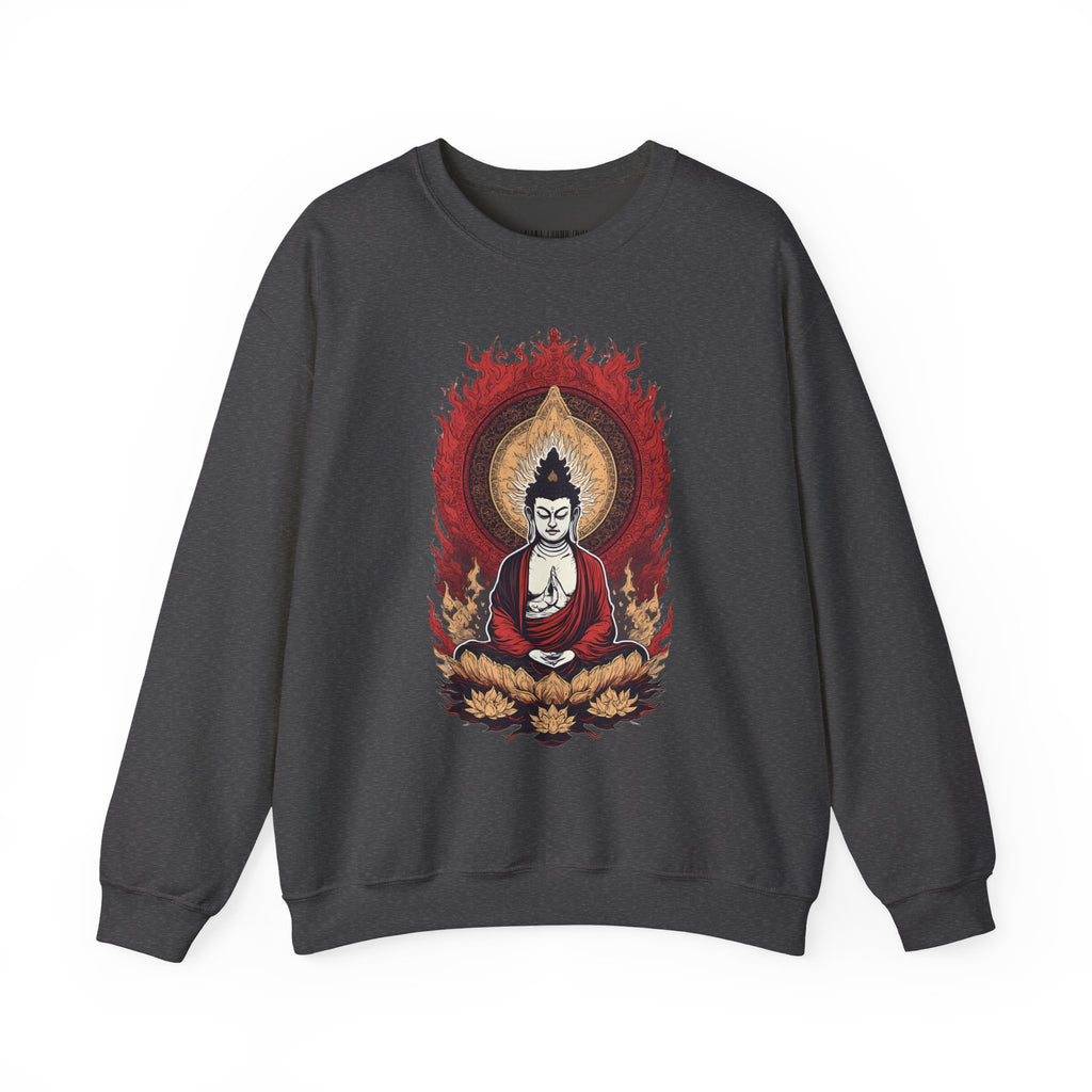 Buddha Lotus Flame Crewneck Sweatshirt