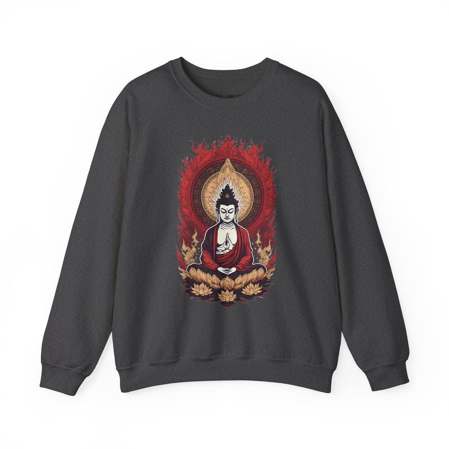 Buddha Lotus Flame Crewneck Sweatshirt