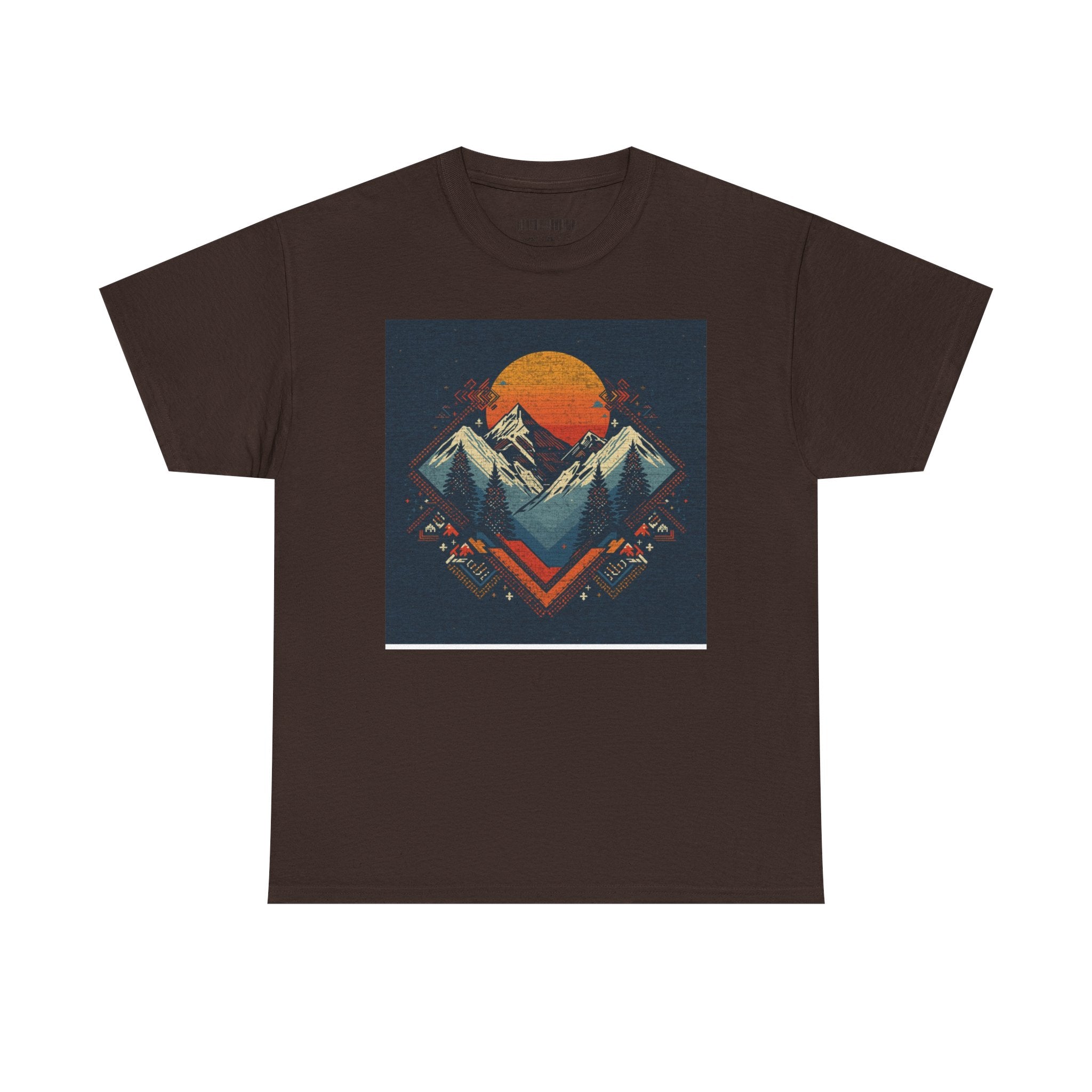 Mountain Sunset Graphic Tee — Vintage Retro Outdoor Nature T-Shirt