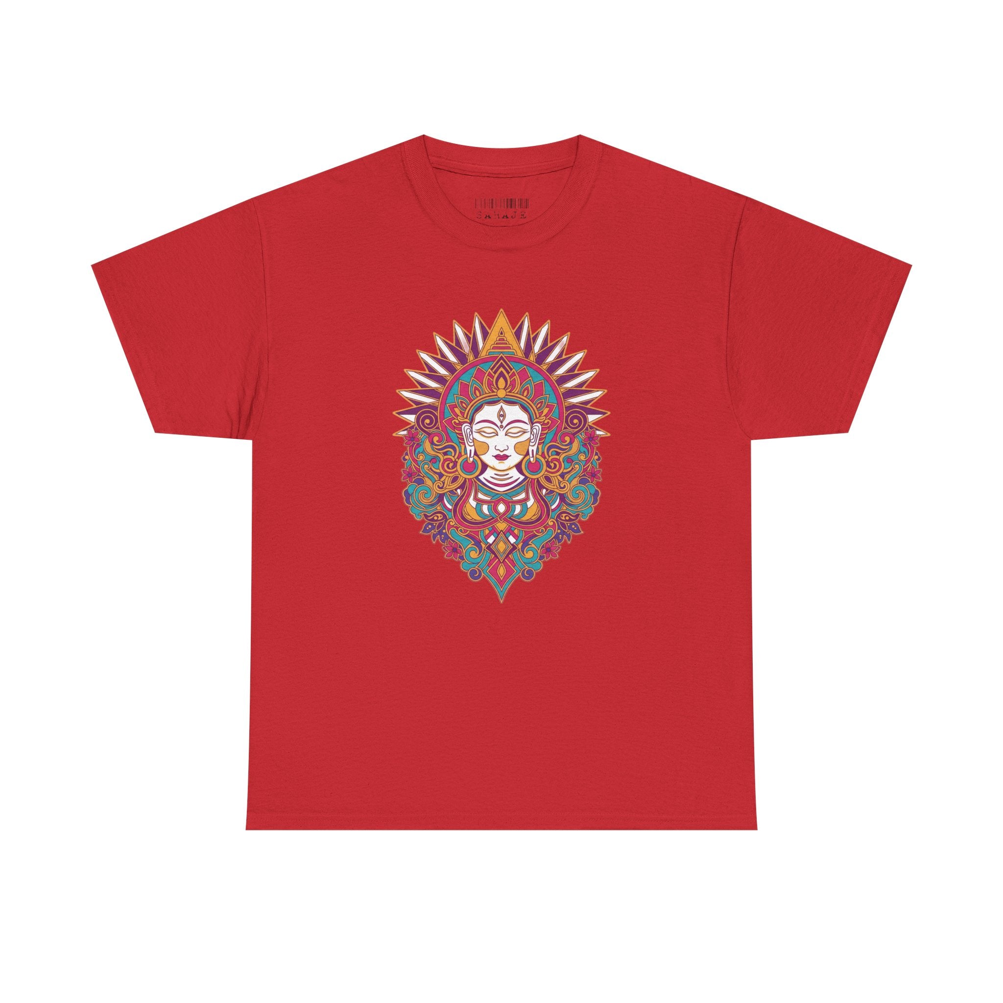 Spiritual Goddess Sun Mandala Tee — Colorful Boho Yoga T‑Shirt
