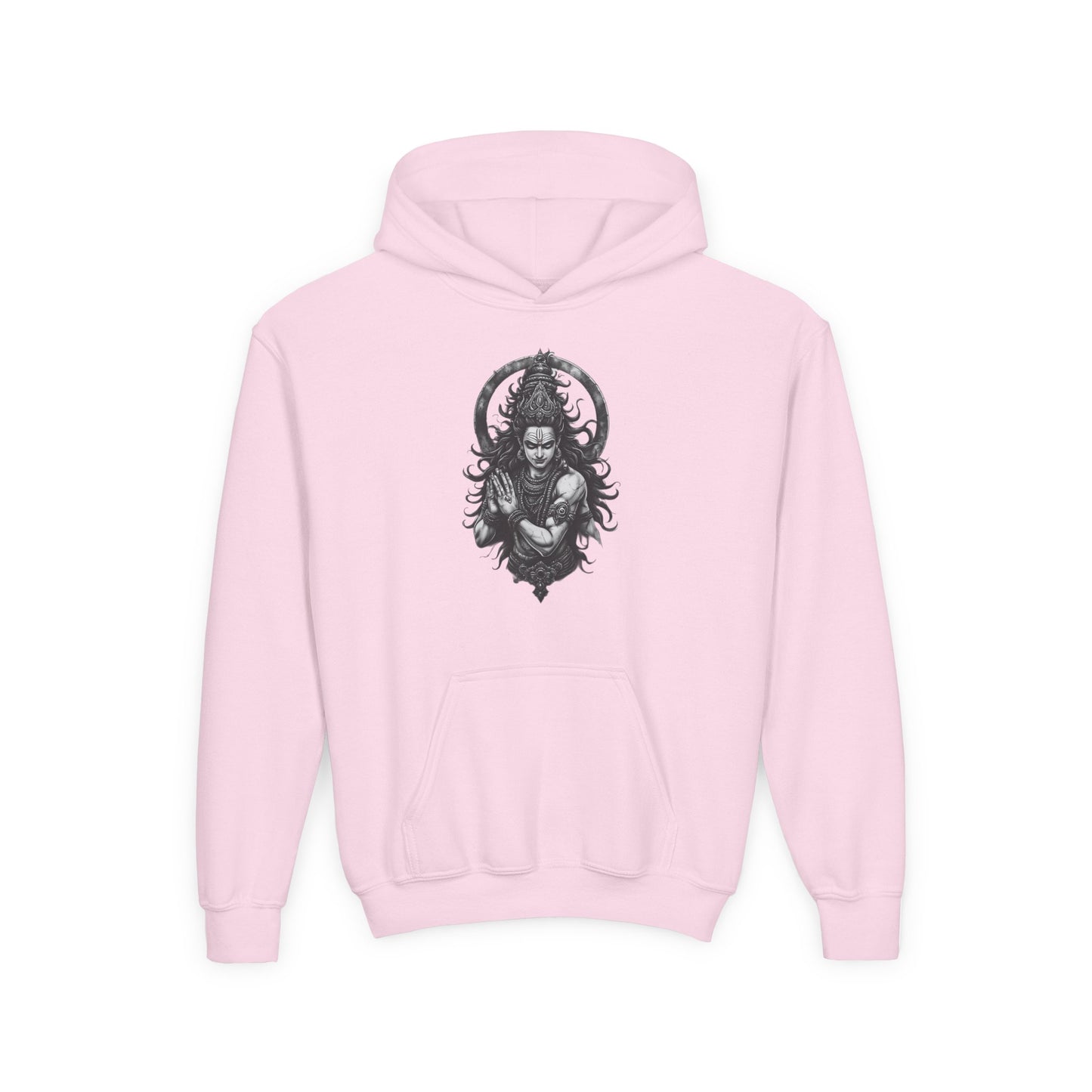 Youth Hoodie with Gothic Goddess Skull Art — Dark Fantasy Graphic Pullover