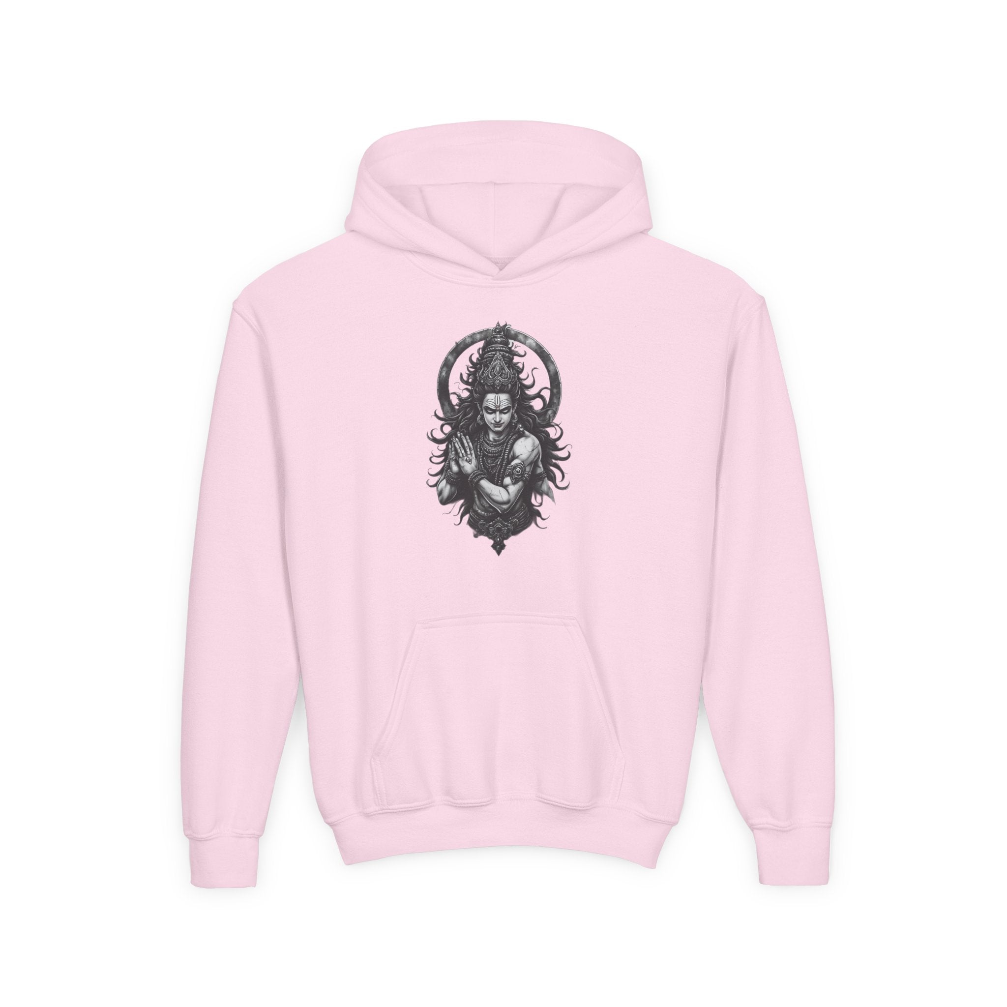 Youth Hoodie with Gothic Goddess Skull Art — Dark Fantasy Graphic Pullover