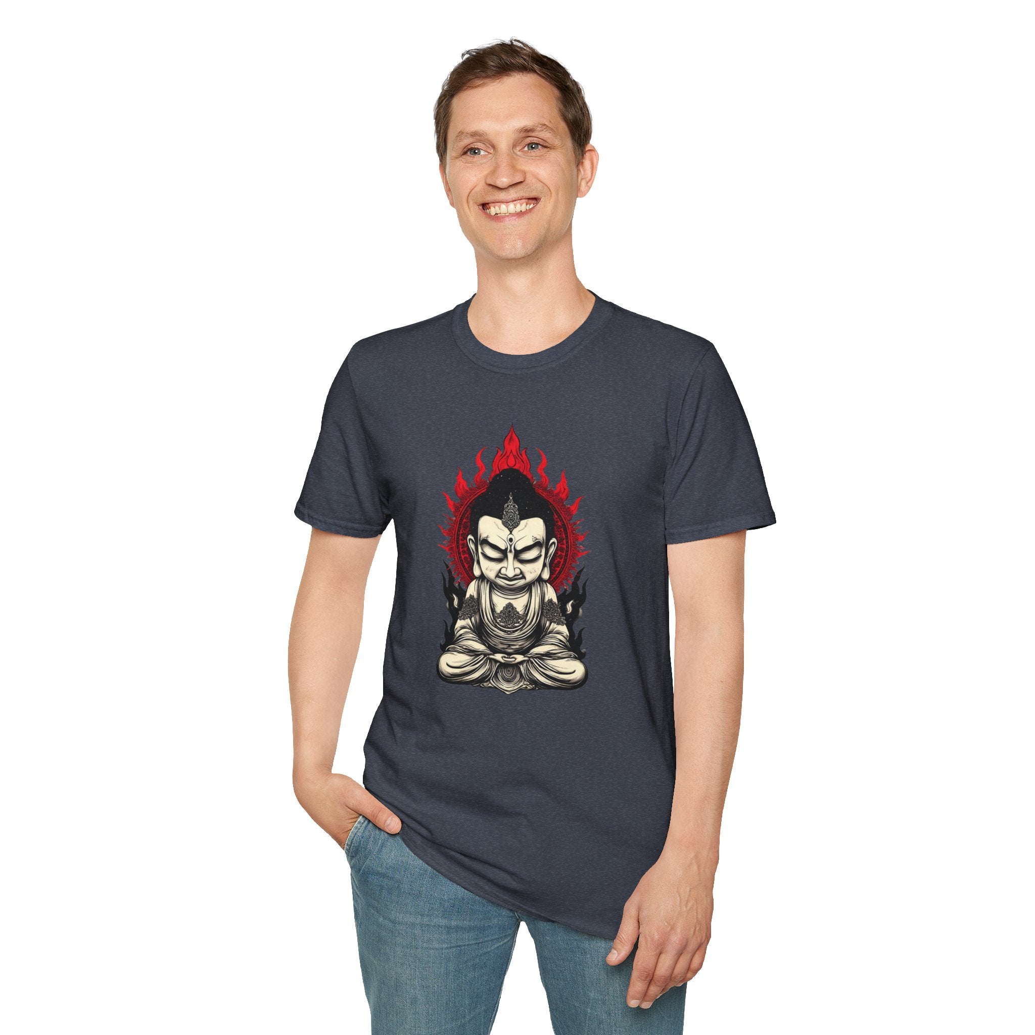 Buddha Flame T-Shirt — Meditative Buddha Graphic Tee