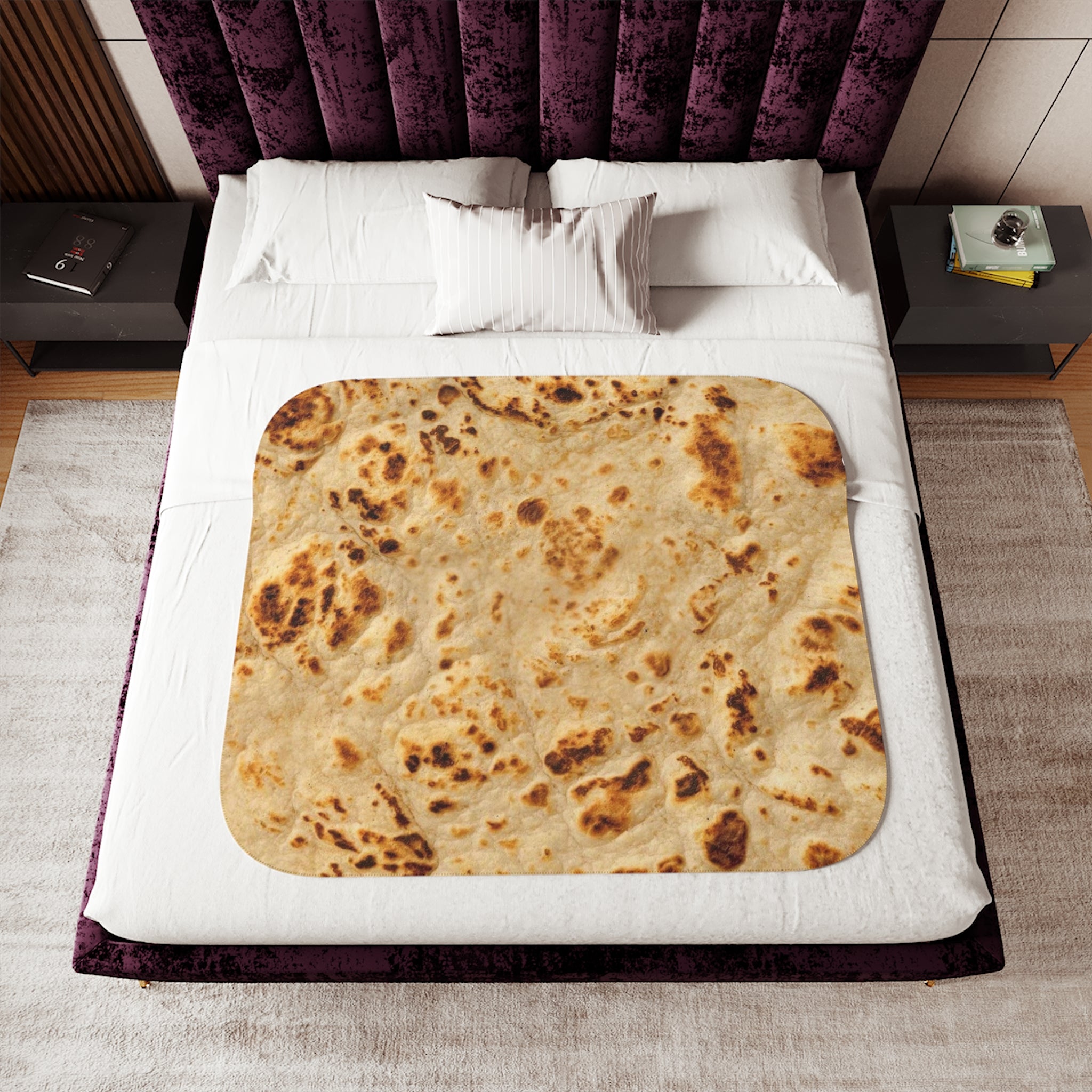 Tortilla Print Sherpa Blanket — Two‑Tone Cozy Throw