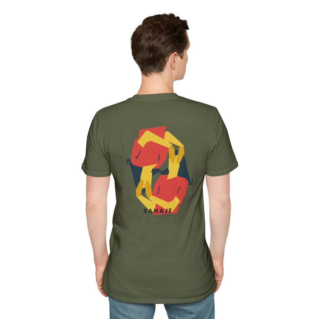 Abstract Geometric Graphic T-Shirt — 'Sahahe' Modern Art Back Print