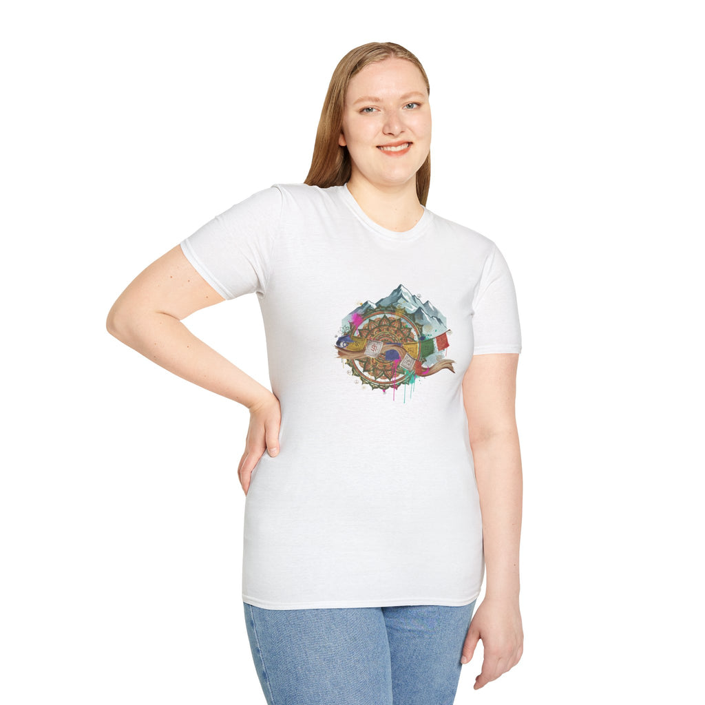 Adventure Turtle Graphic T-Shirt — Mountain Shell Nature Art Tee