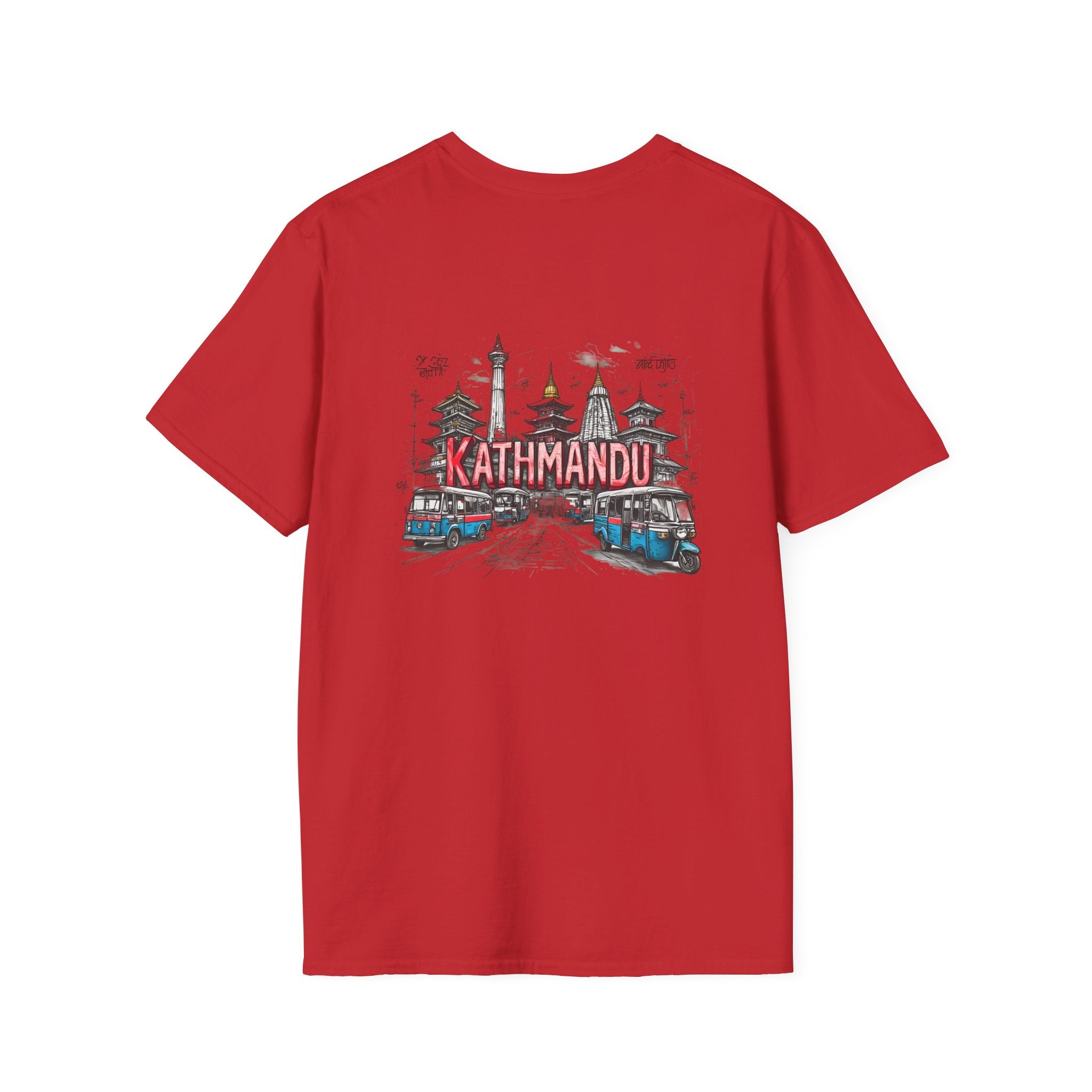 Kathmandu Travel T-Shirt — Nepali Temple & Vintage Jeep Graphic tee