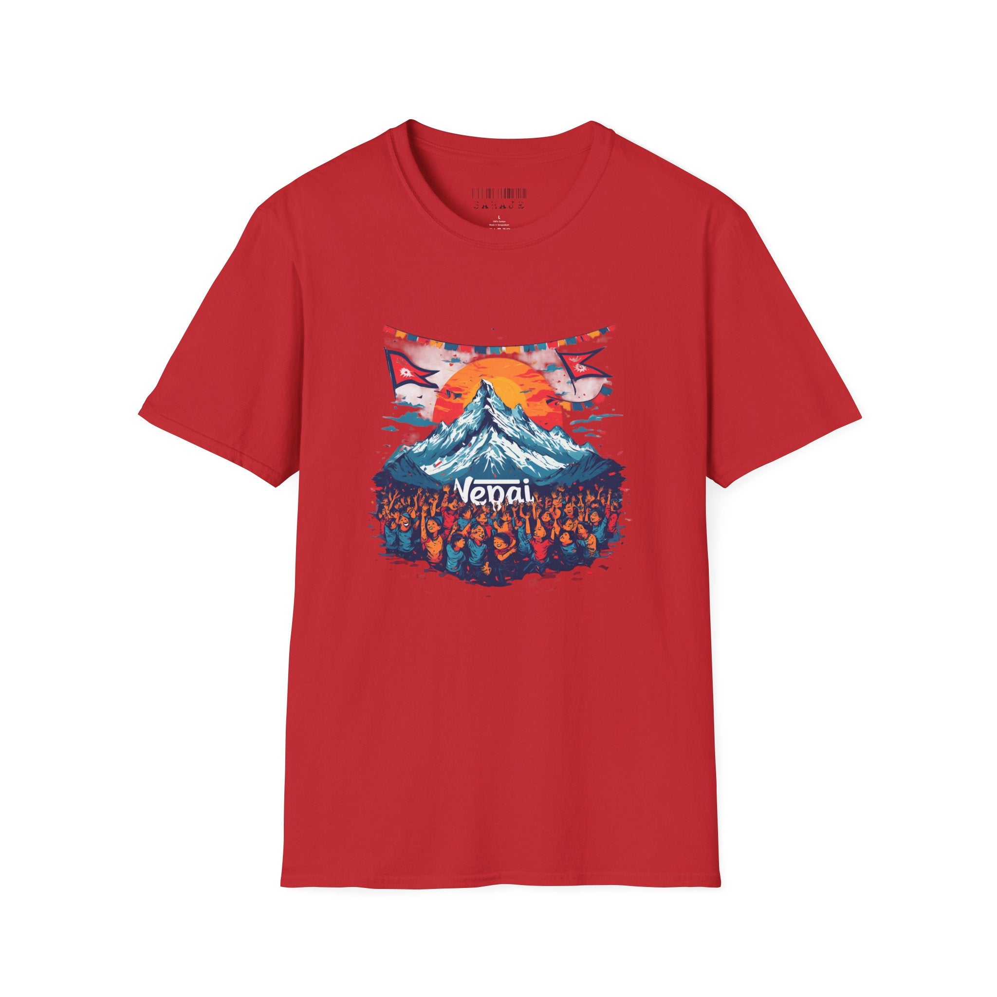 Nepal Mountain Sunrise T-Shirt — Retro Trekking Graphic Tee