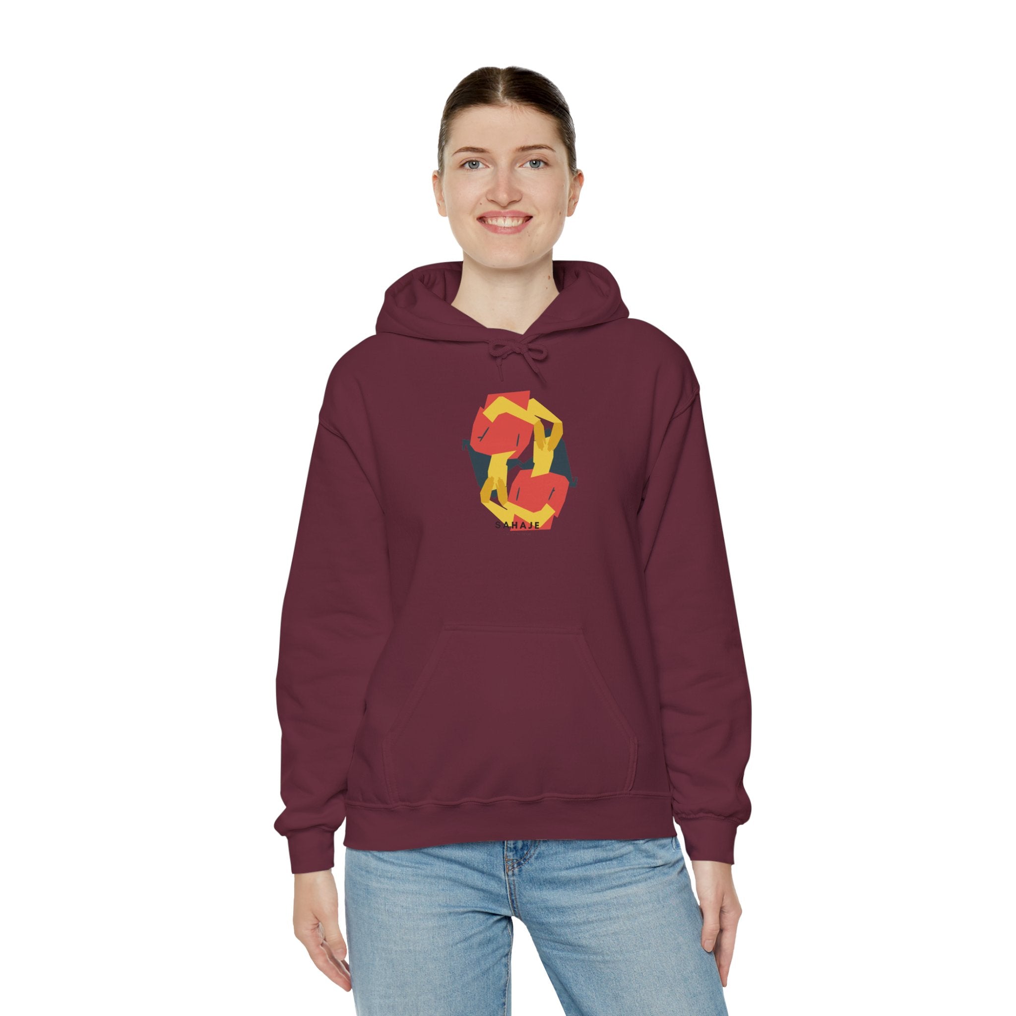 Fox Recycling Symbol Hoodie — Geometric Fox Eco-Friendly Design