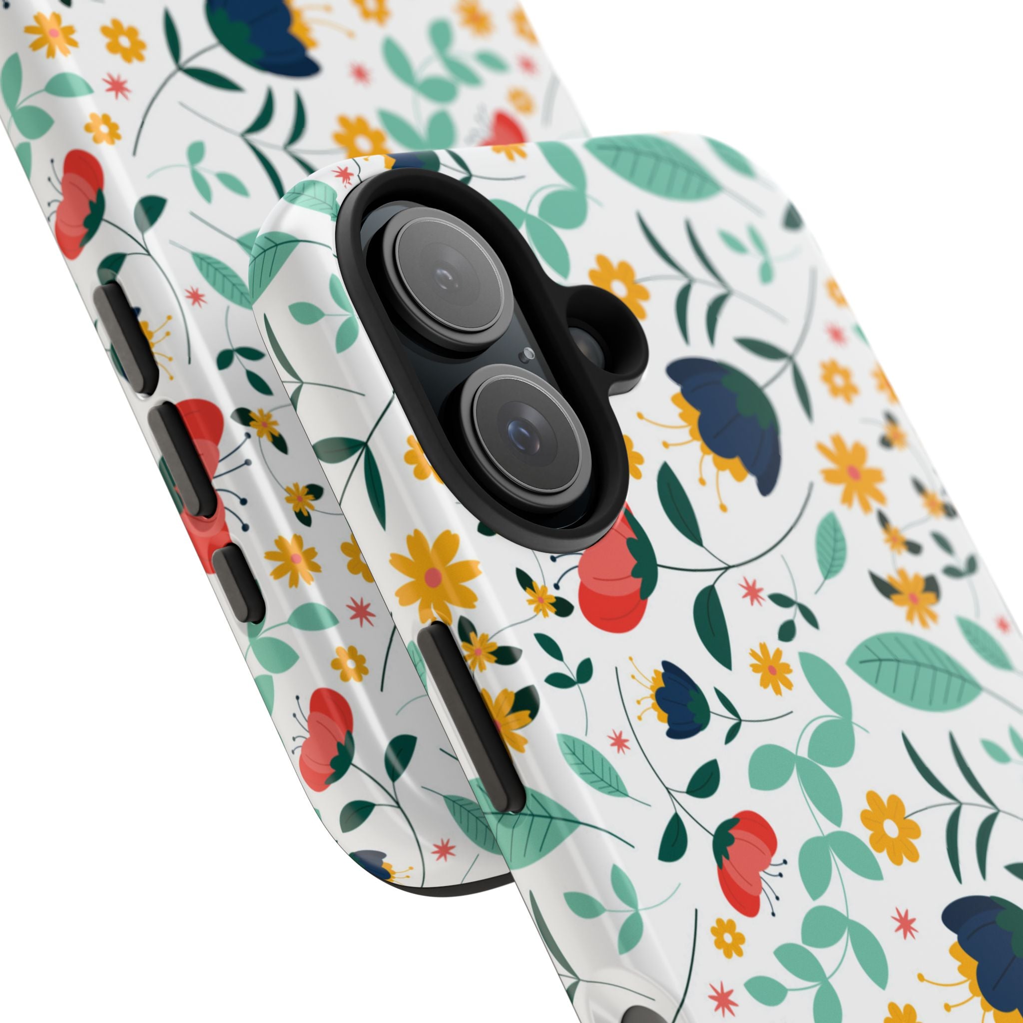 Floral Pattern Tough Phone Case — Colorful Spring Flowers Phone Cover