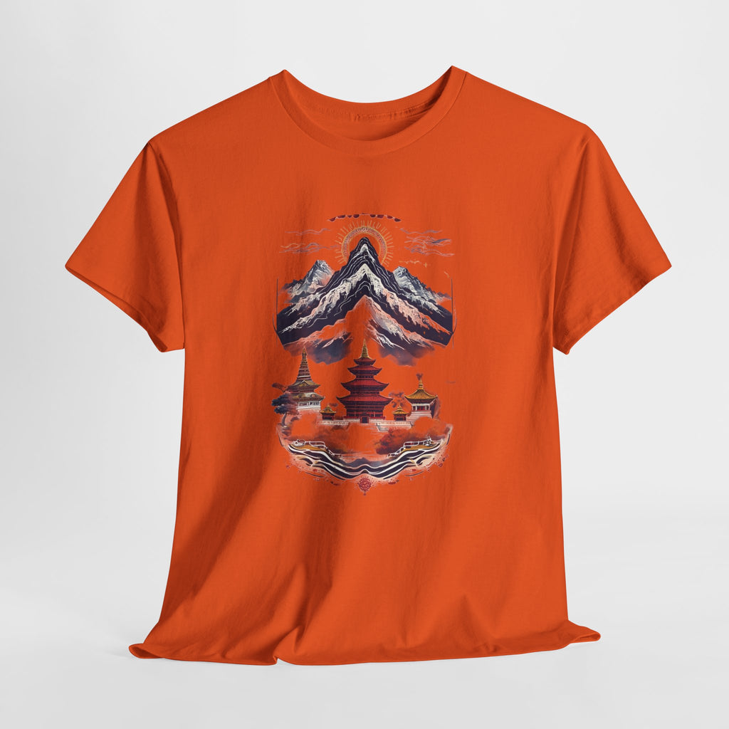 Japanese Mountain Pagoda T-Shirt — Zen Temple Landscape Tee