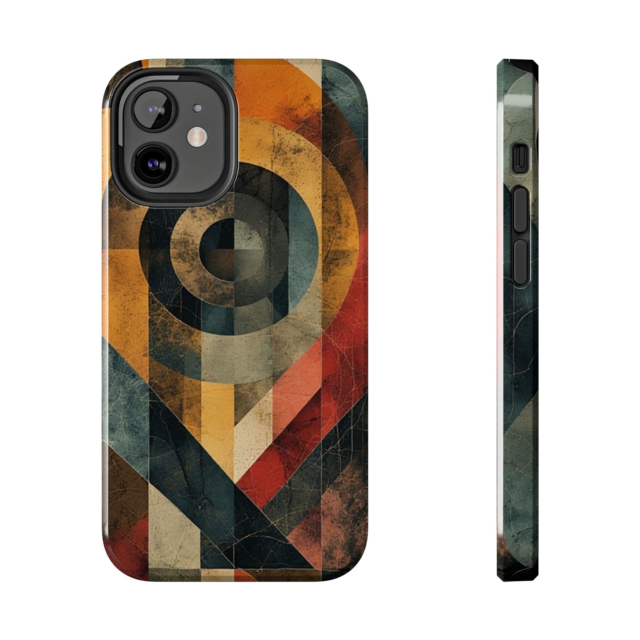 Retro Geometric Tough Phone Case — Vintage Target Circle Design