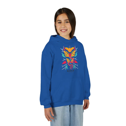 Youth Hoodie — Colorful Sahaja Floral Serpent Design