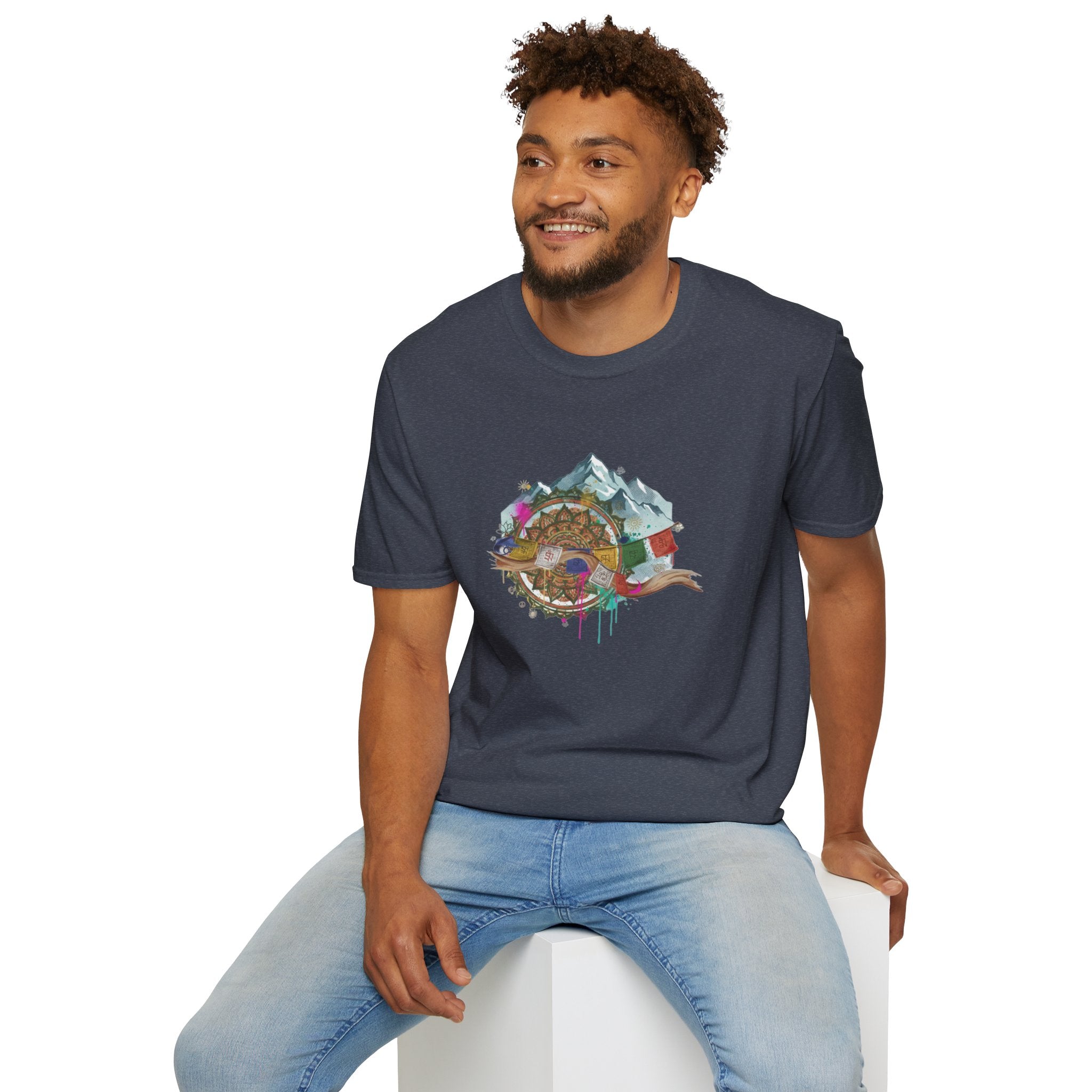 Adventure Turtle Graphic T-Shirt — Mountain Shell Nature Art Tee