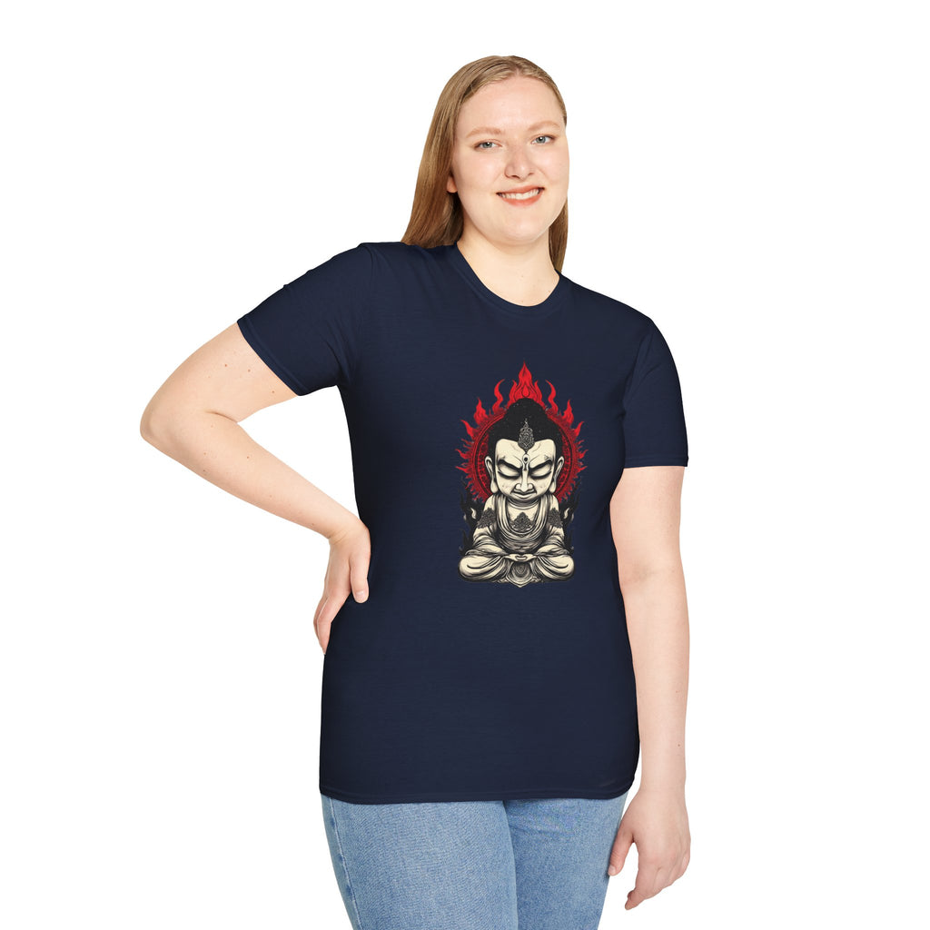 Buddha Flame T-Shirt — Meditative Buddha Graphic Tee