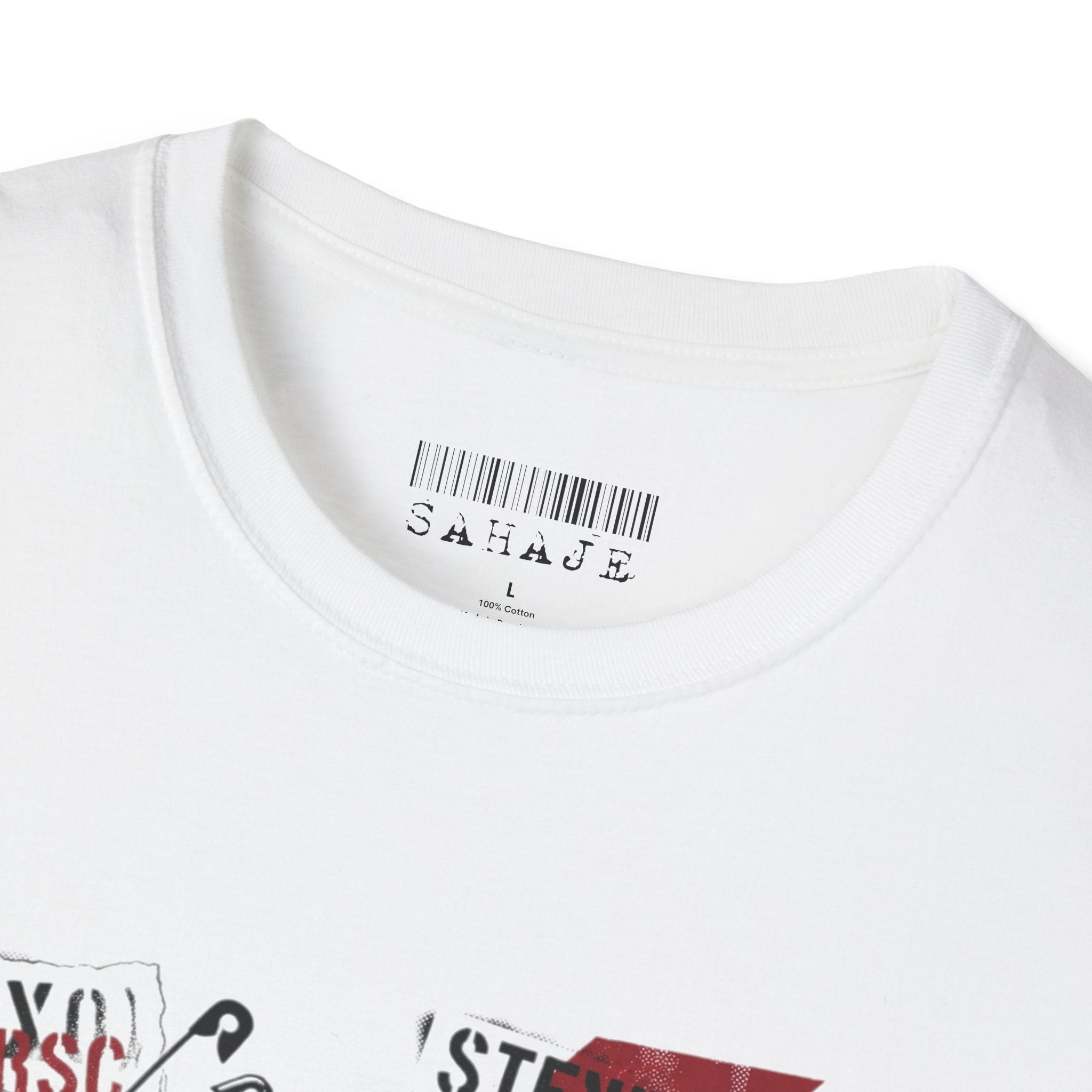 SAHAJE Graphic T‑Shirt — Distressed Red Accent Streetwear Tee