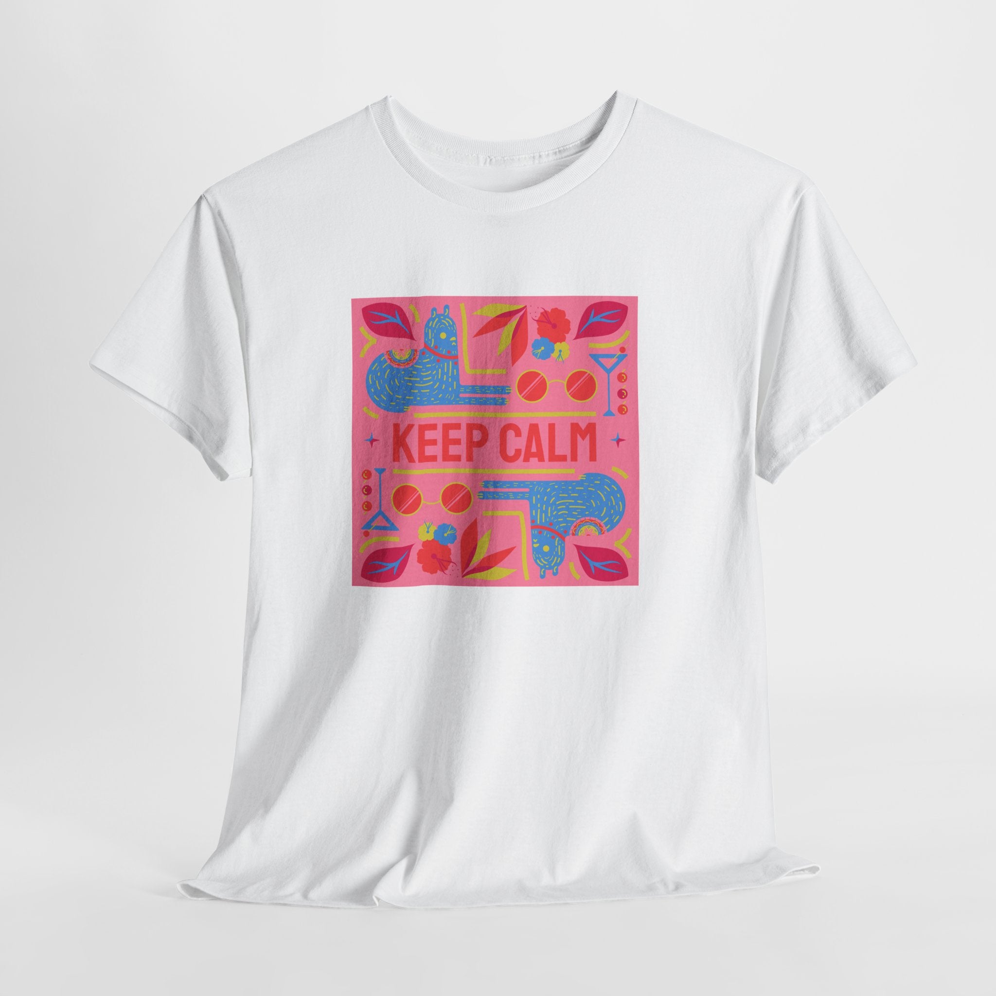 Keep Calm Floral T‑Shirt — Colorful Retro Flower Graphic Tee