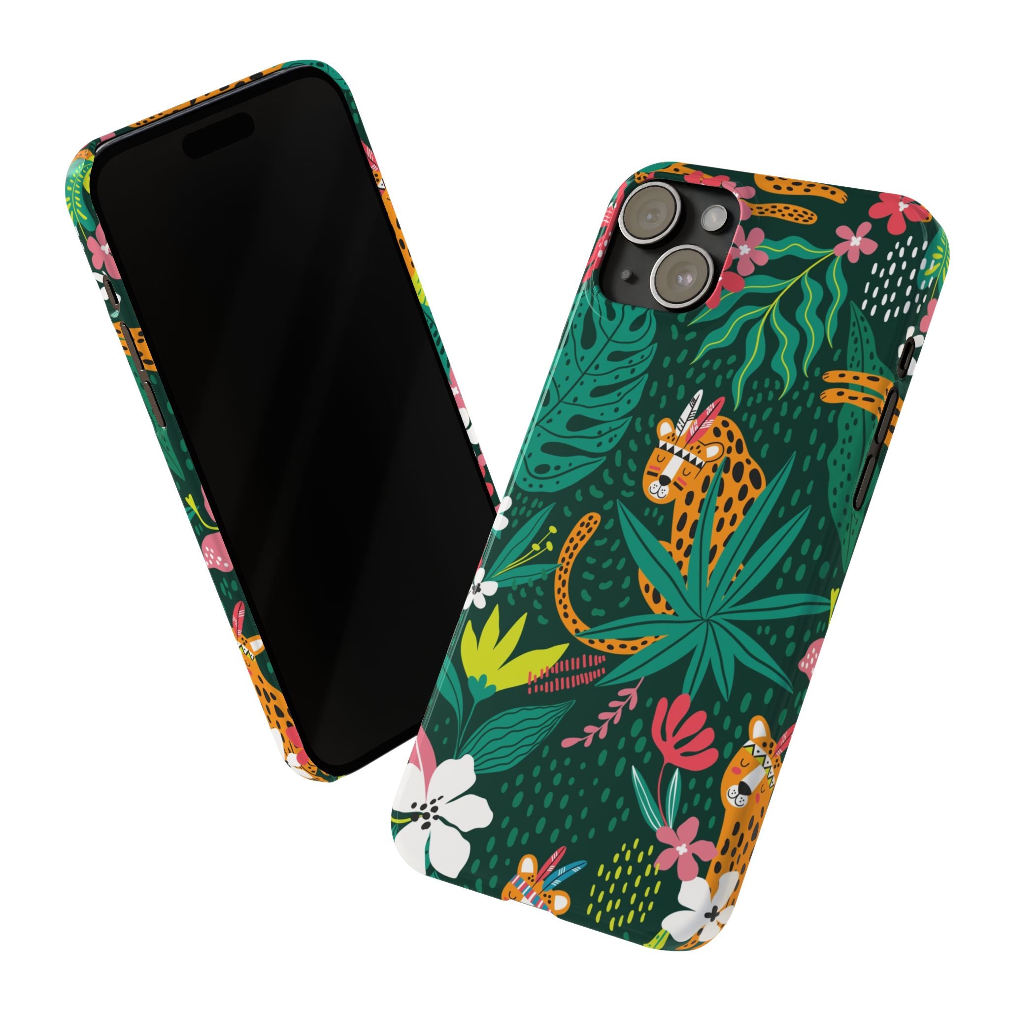 Slim Phone Case — Tropical Jungle Leopard Floral Pattern (Slim Protective Phone Cover)