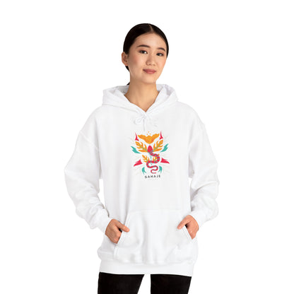 Floral Snake Hoodie — Colorful Serpent & Bloom Graphic Sweatshirt