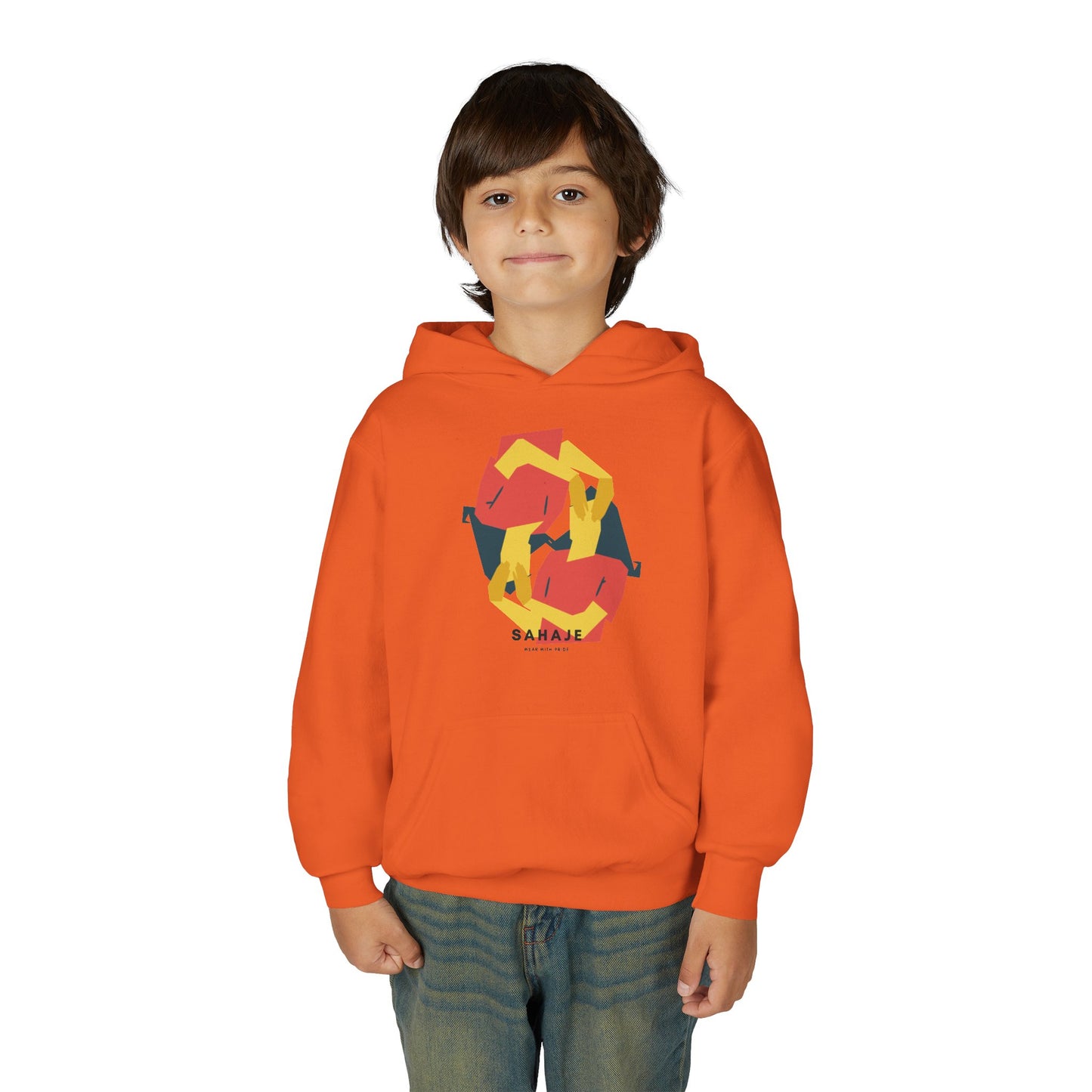 Youth Hoodie with Geometric Squirrel Art – 'Squirrel' Colorful Kids Pullover