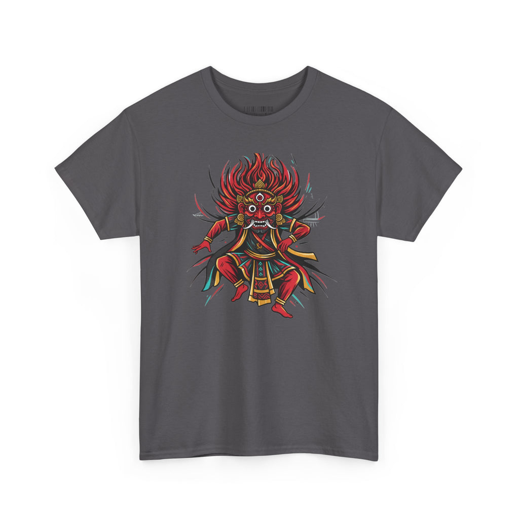 T-Shirt — Fierce Red Oni Demon Graphic Tee (Mythic Japanese Mask Design)