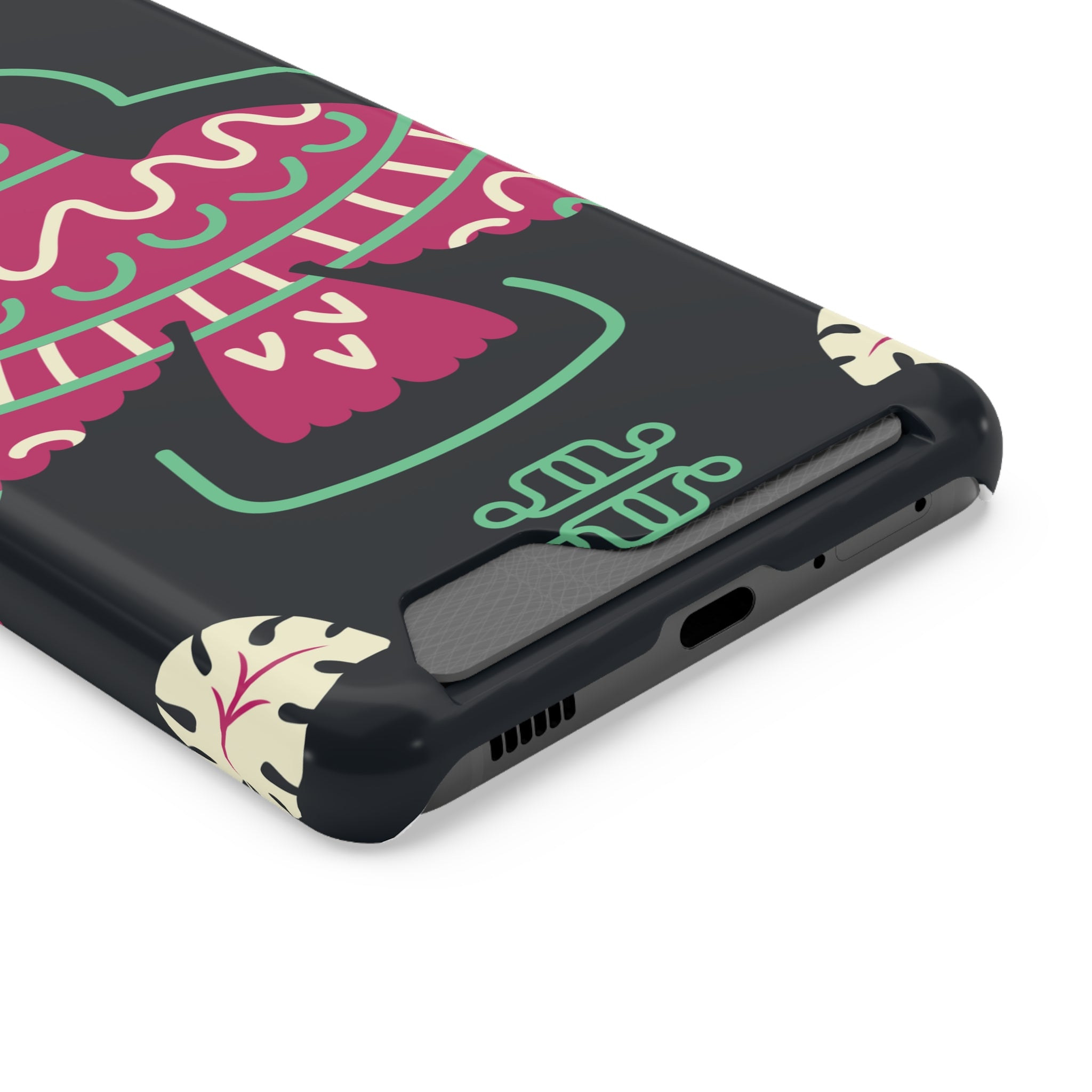 Vibrant Phone Case with Card Holder, Stylish Phone Accessory, Colorful Gift for Her, Boho Phone Cover, Trendy Mobile Case