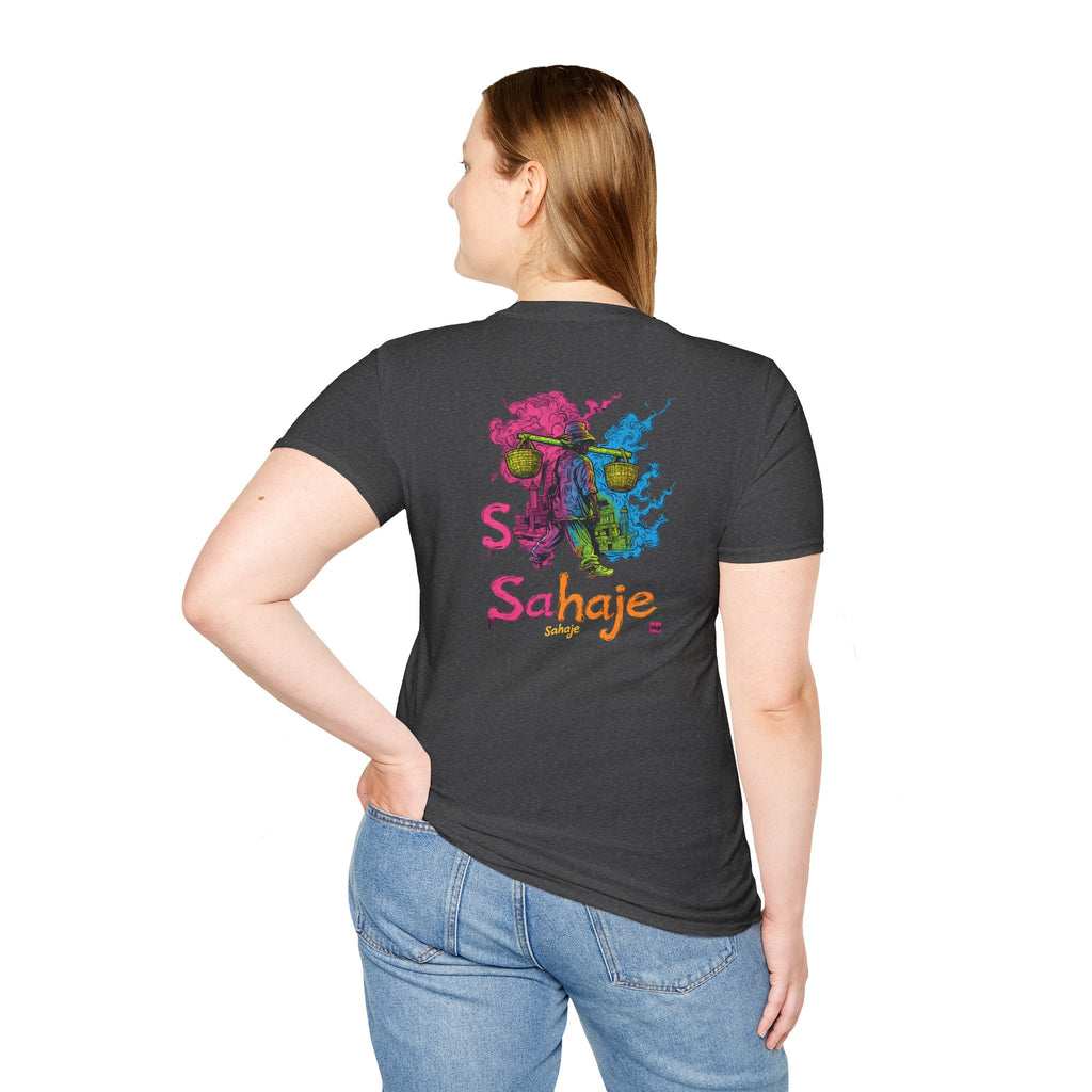 T-Shirt — Colorful Sahaje Skull Back Print