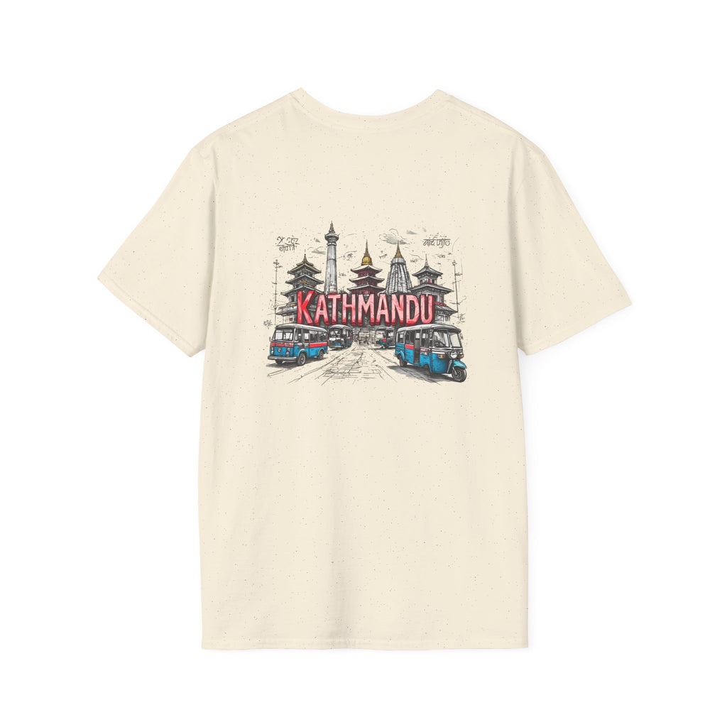 Kathmandu Travel T-Shirt — Nepali Temple & Vintage Jeep Graphic tee