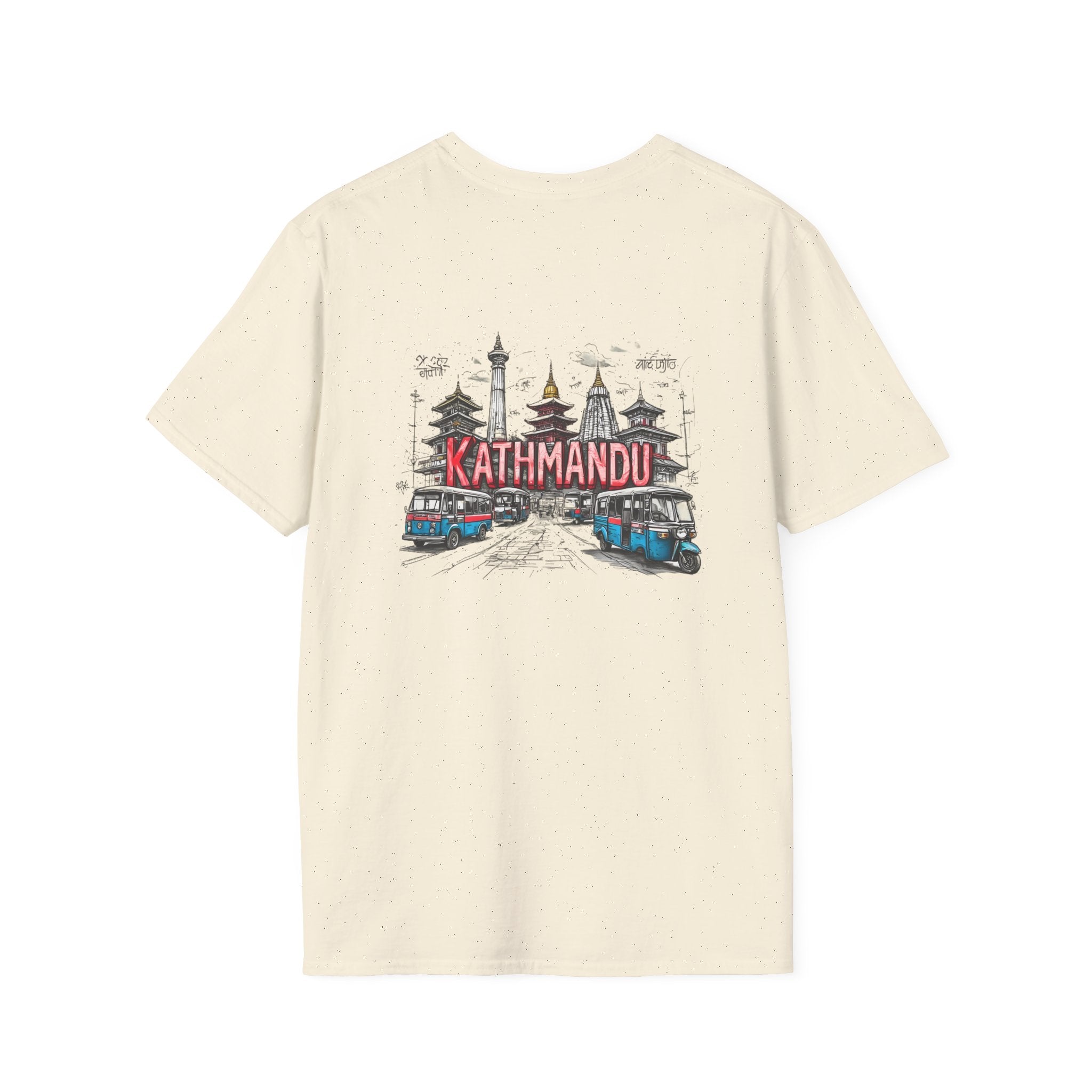 Kathmandu Travel T-Shirt — Nepali Temple & Vintage Jeep Graphic tee