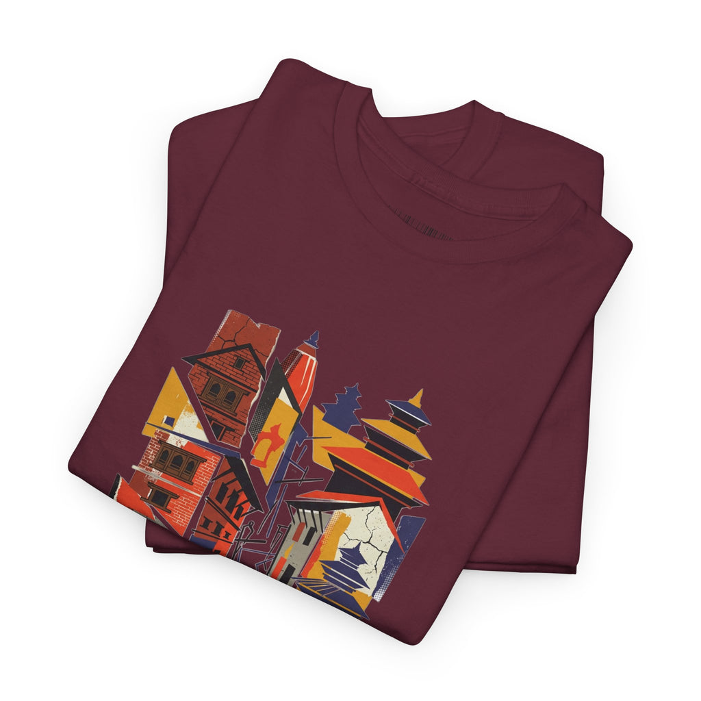 Cityscape Abstract Tee — Colorful Urban Architecture Graphic T‑Shirt