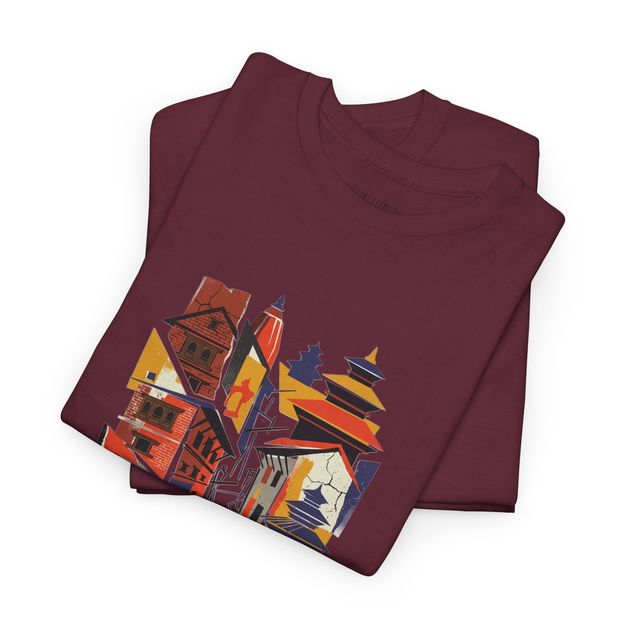 Cityscape Abstract Tee — Colorful Urban Architecture Graphic T‑Shirt