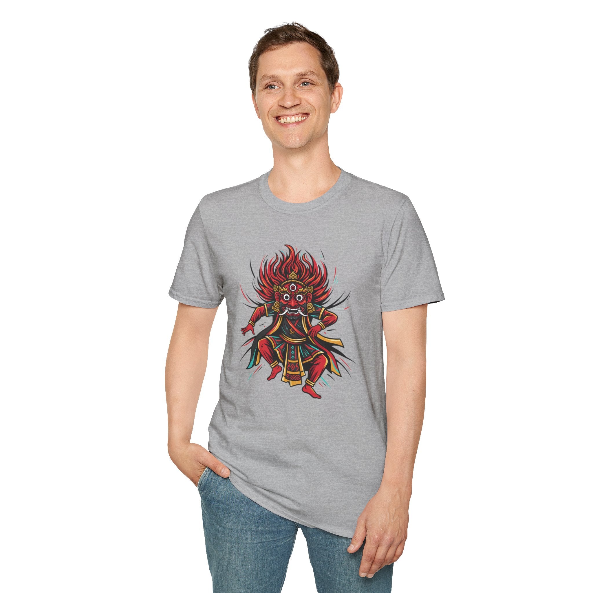 Balinese Barong Dance T-Shirt — Traditional Mythic Mask Graphic Tee