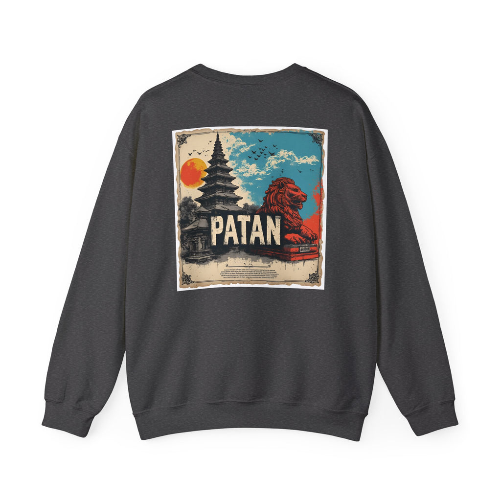 Patan Travel Crewneck Sweatshirt — Vintage Nepal Landmark Graphic