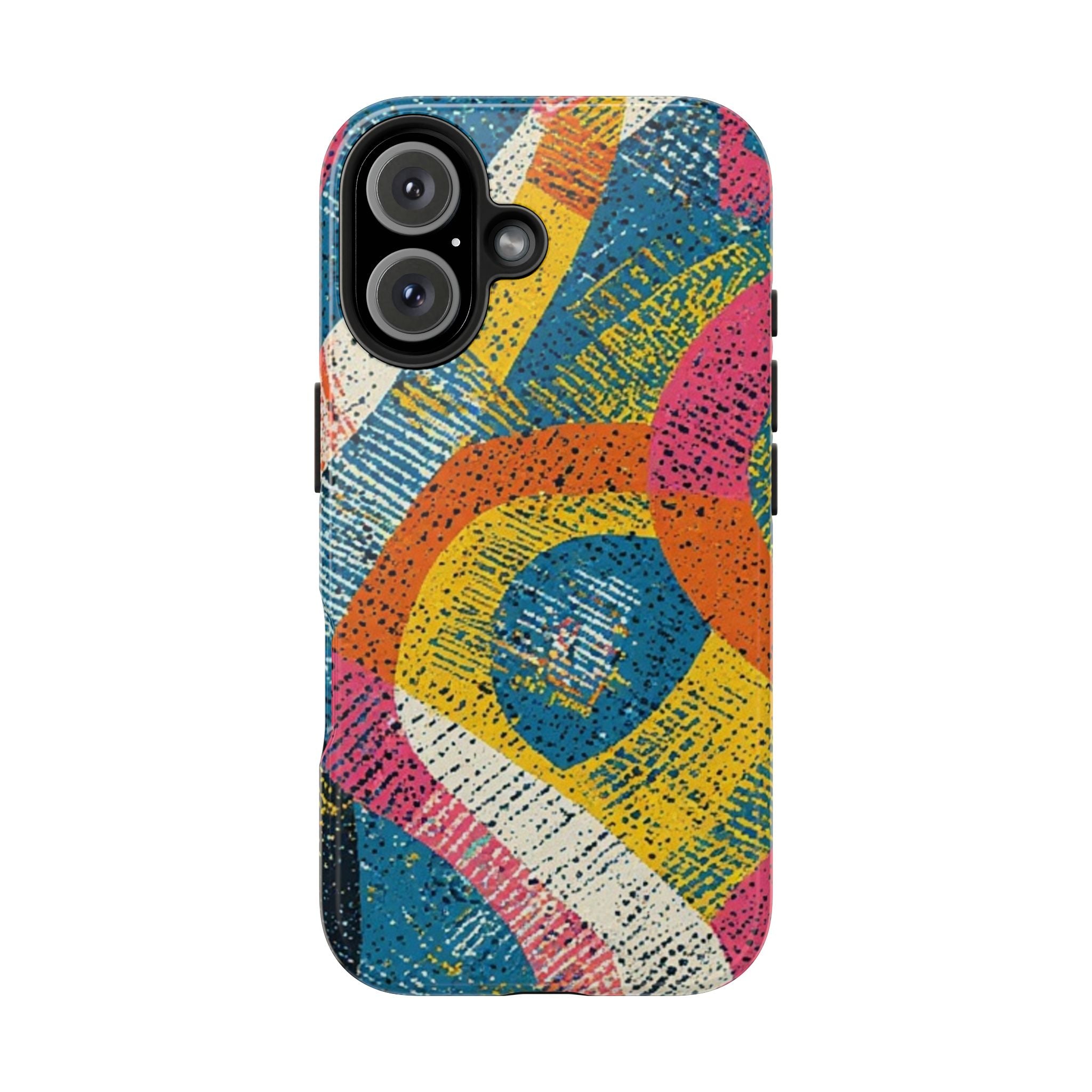 Bold Retro Abstract Tough Phone Case — Colorful Geometric Protective Cover
