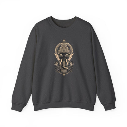 Elephant Mandala Crewneck Sweatshirt — Spiritual Indian-Inspired Graphic