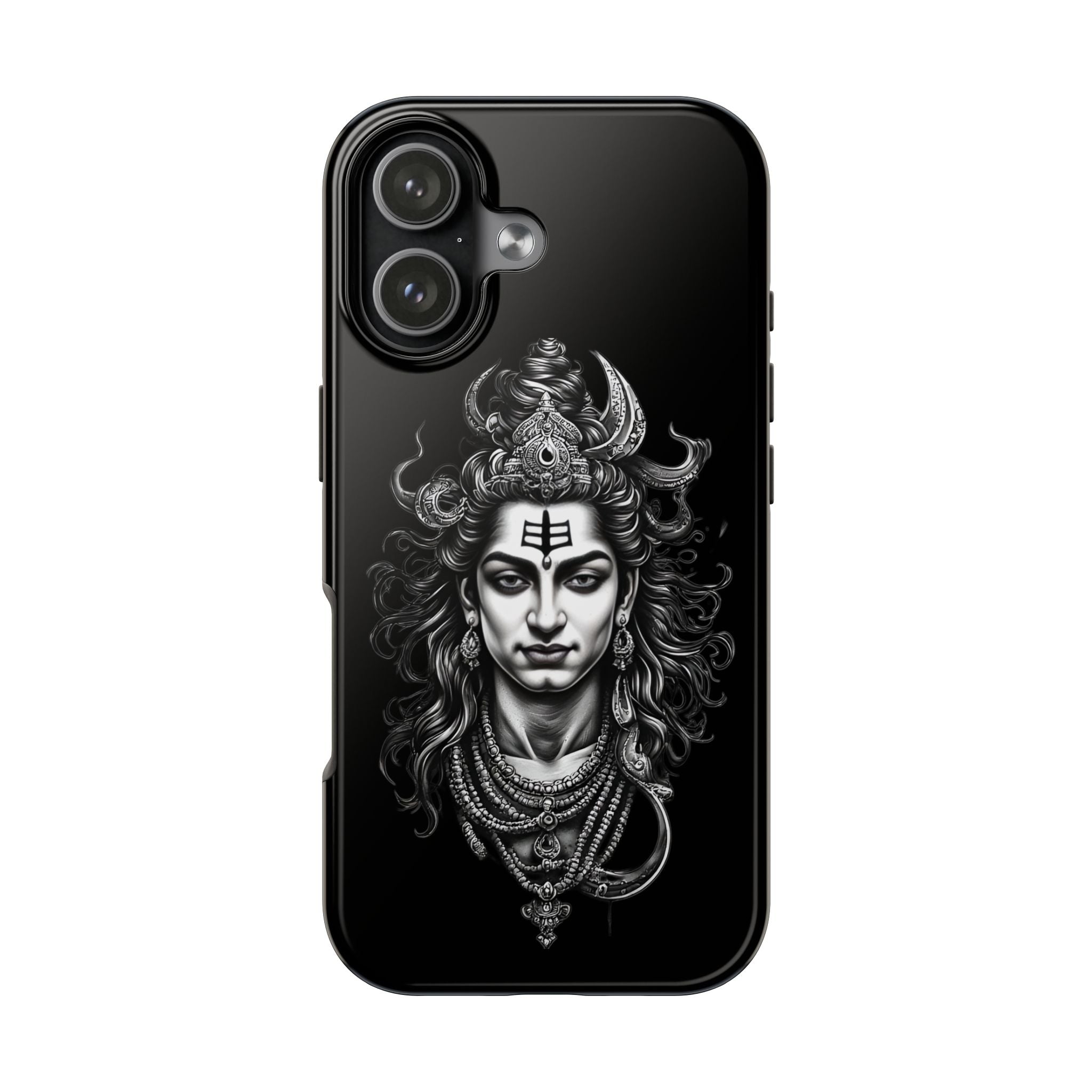 Phone Case — Intricate Lord Shiva Illustration on Black Tough Case