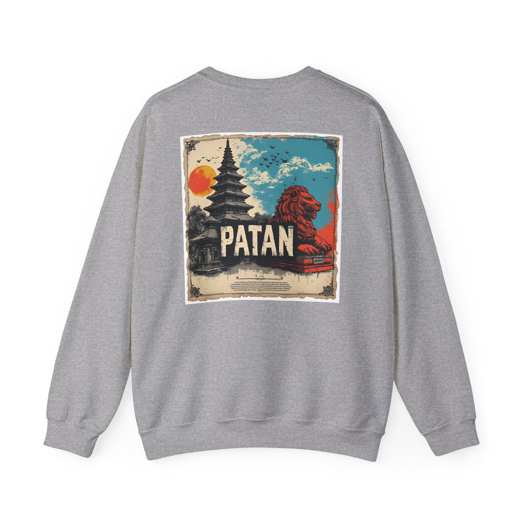 Patan Travel Crewneck Sweatshirt — Vintage Nepal Landmark Graphic