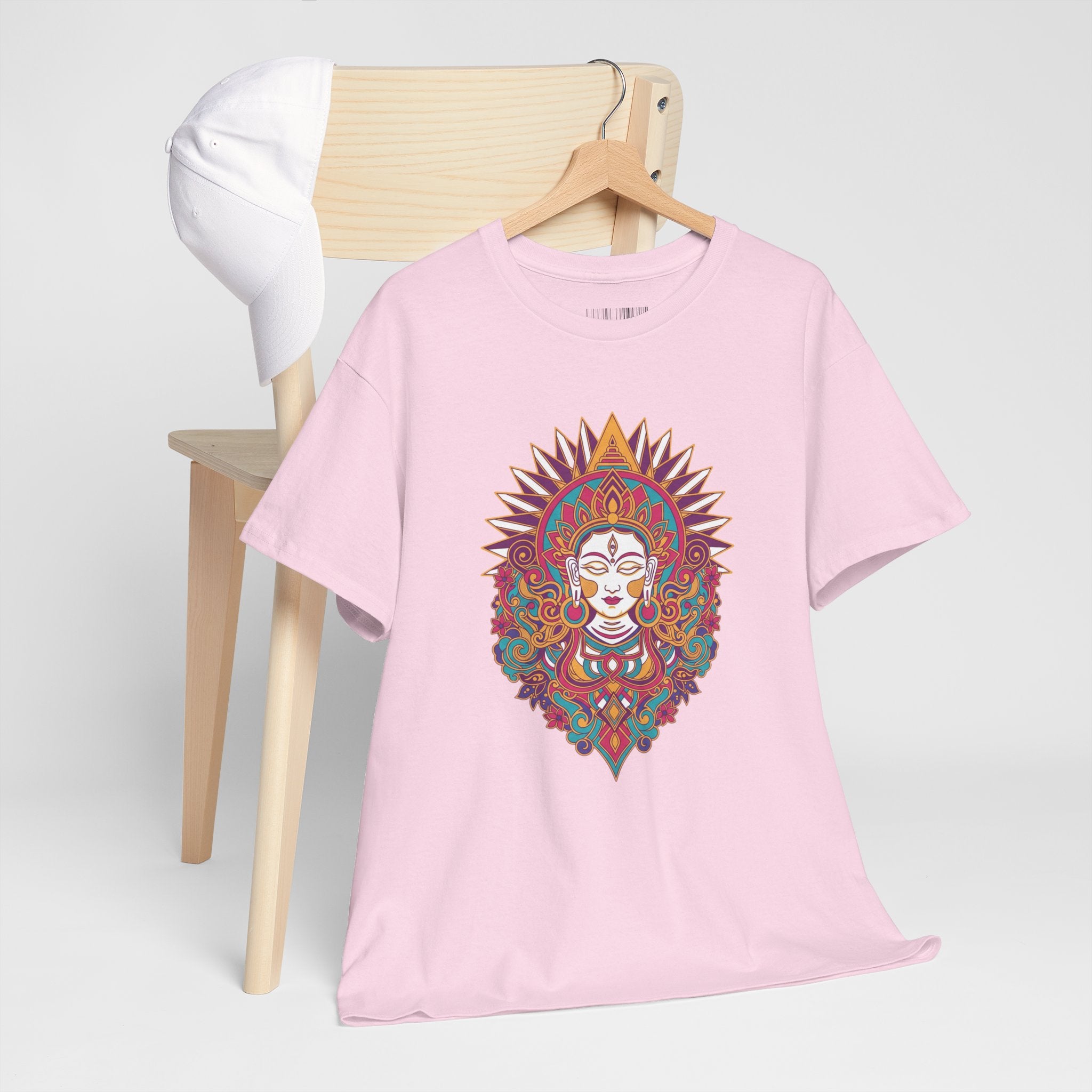 Spiritual Goddess Sun Mandala Tee — Colorful Boho Yoga T‑Shirt
