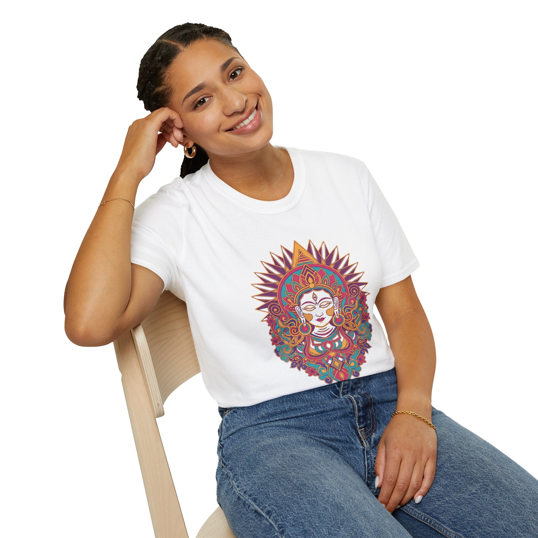 Mandala Goddess T-Shirt — Colorful Floral Spiritual Tee