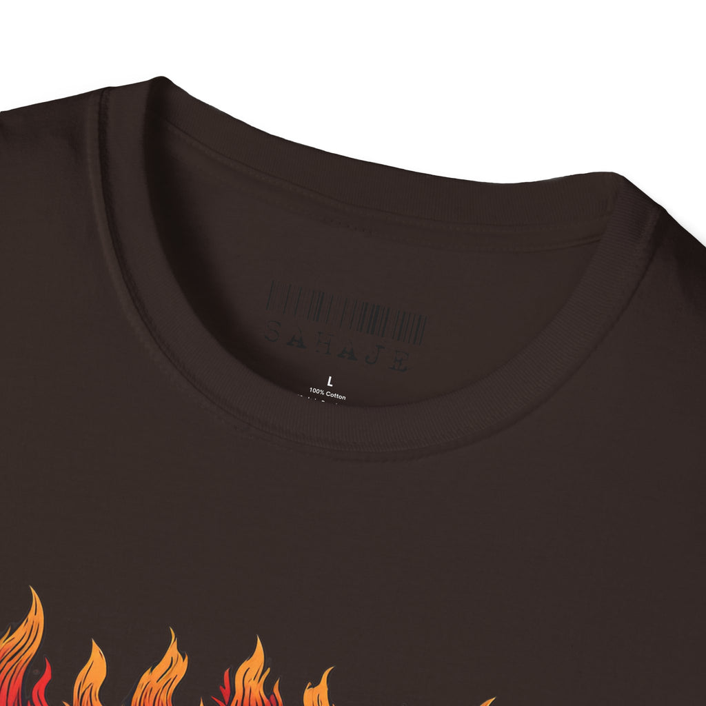 Flaming Demon Mask T-Shirt — Fierce Tattoo-Style Graphic Tee