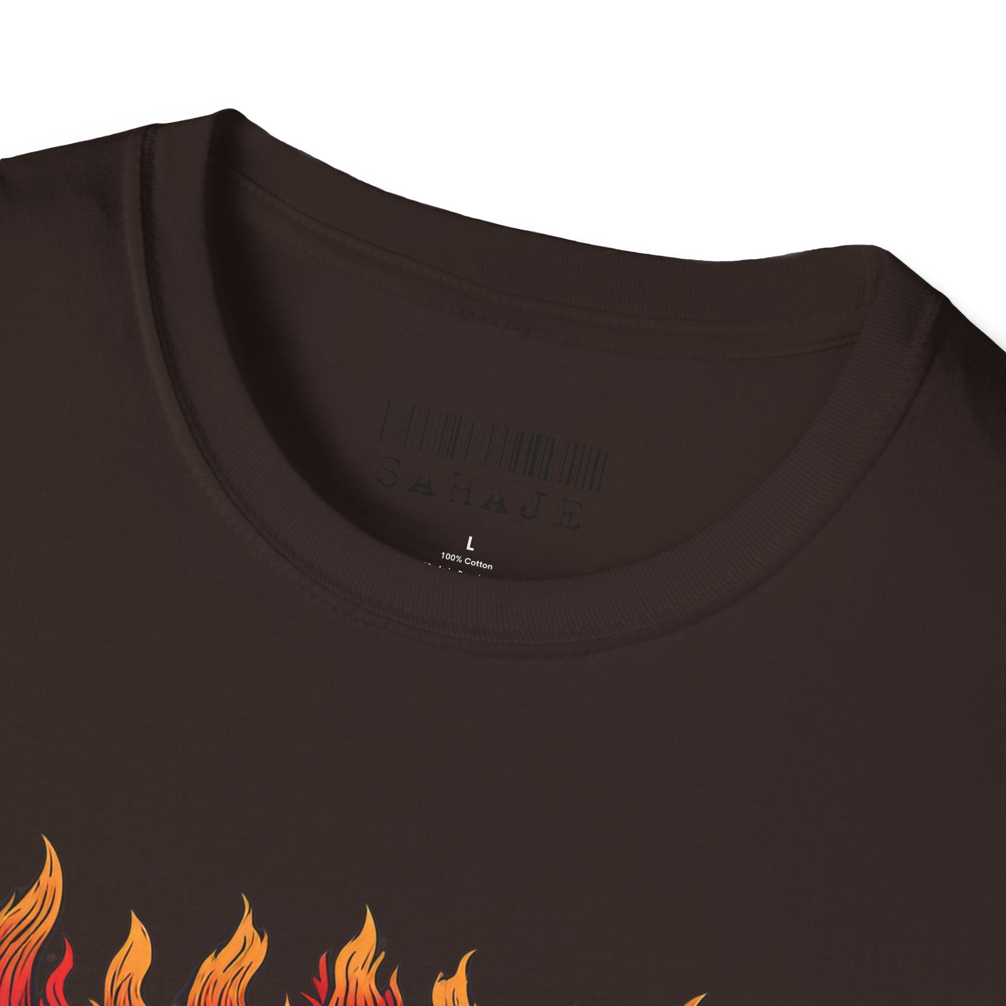Flaming Demon Mask T-Shirt — Fierce Tattoo-Style Graphic Tee