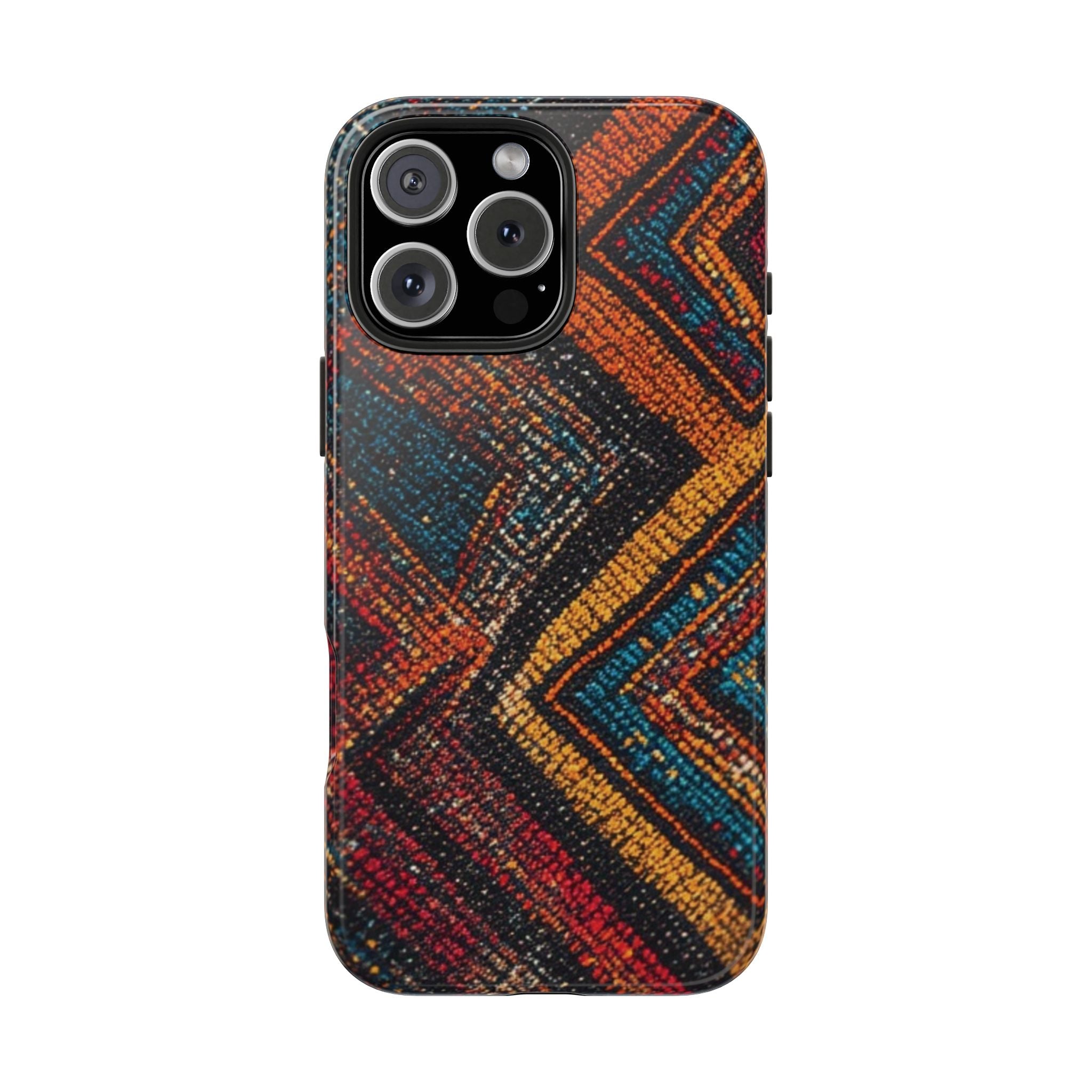 Tough Phone Case — Boho Geometric Rug Pattern, Protective iPhone Cover