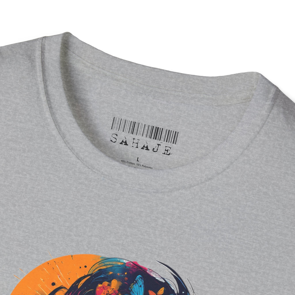 Butterfly Silhouette T-Shirt — Colorful Floral Profile Tee