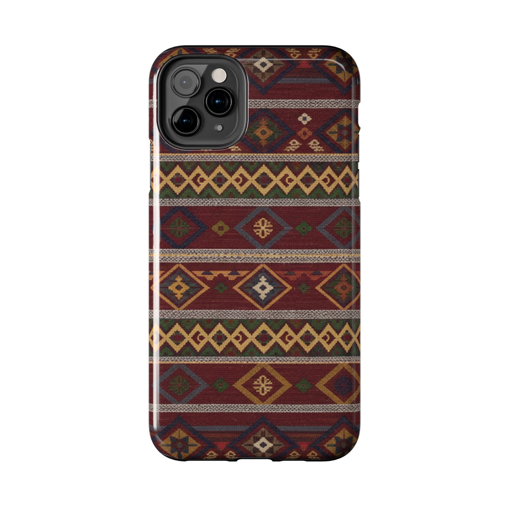 Aztec Pattern Tough Phone Case — Rustic Tribal Protective Cover