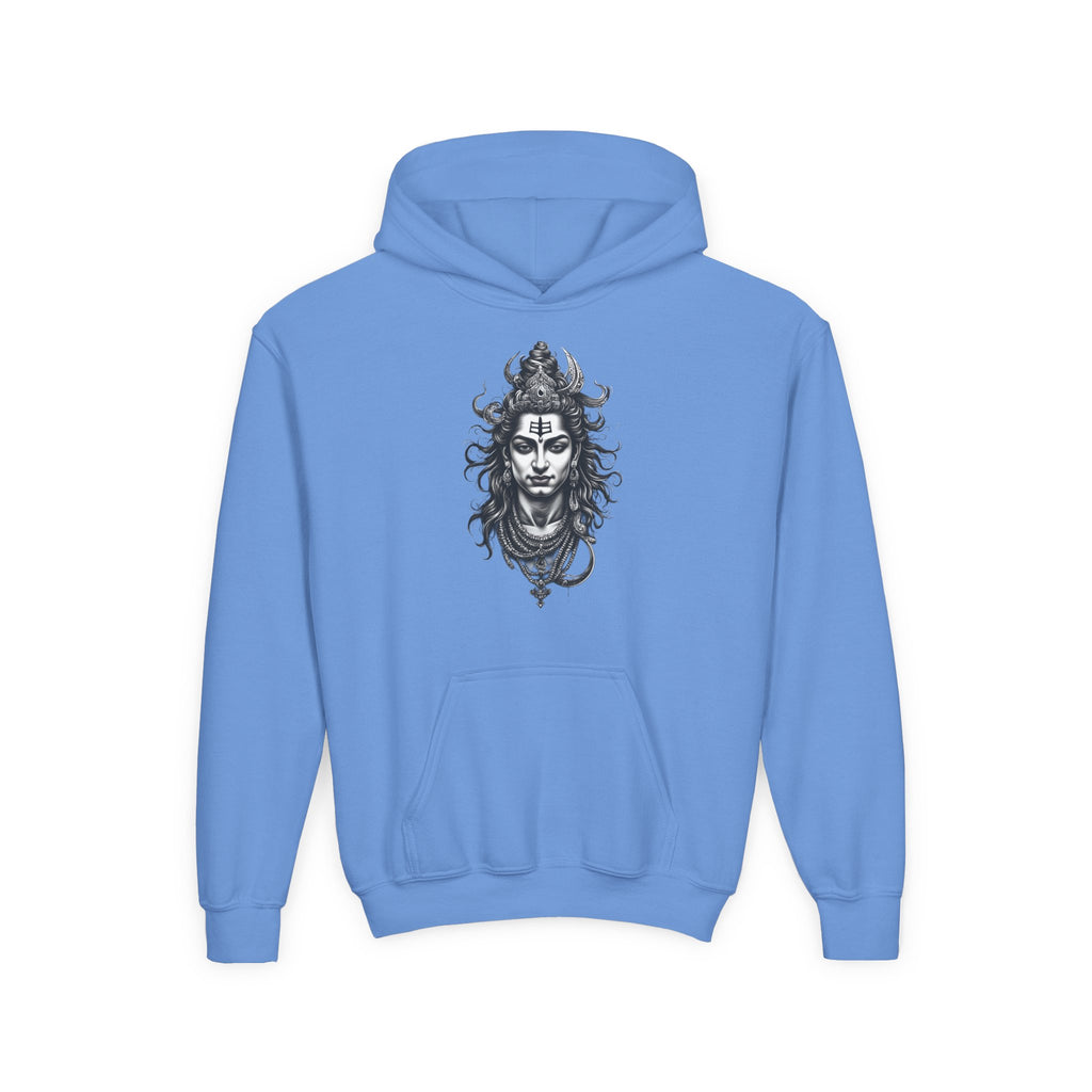 Shiva Illustration Youth Hoodie — Mystical Hindu God Graphic Pullover